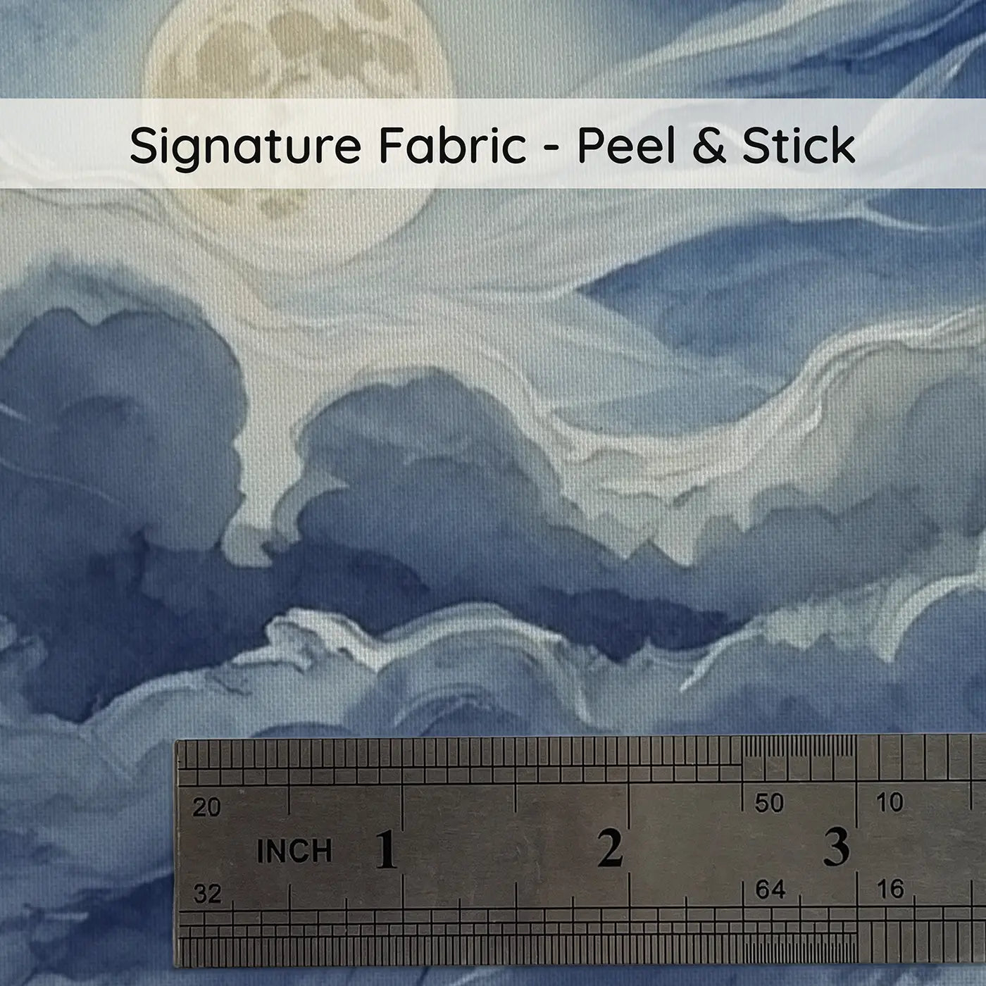 Fabric texture close-up of Moonlit Racing Clouds Wallpaper Mural by Whimsy Tots