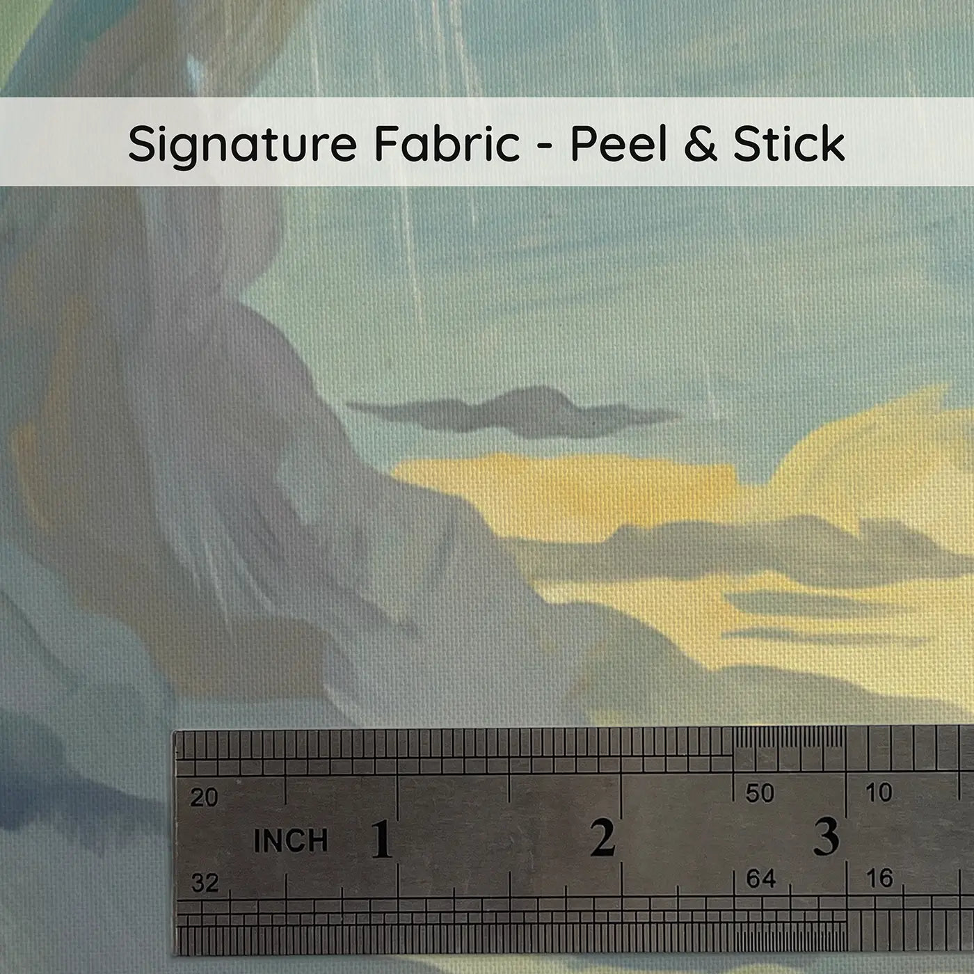 Fabric texture close-up of Rainbow Storm Clearing Sky Wallpaper Mural by Whimsy Tots