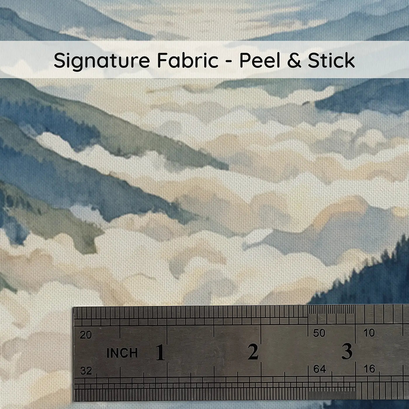 Fabric texture close-up of Mountain Cloud Corridor Wallpaper Mural by Whimsy Tots