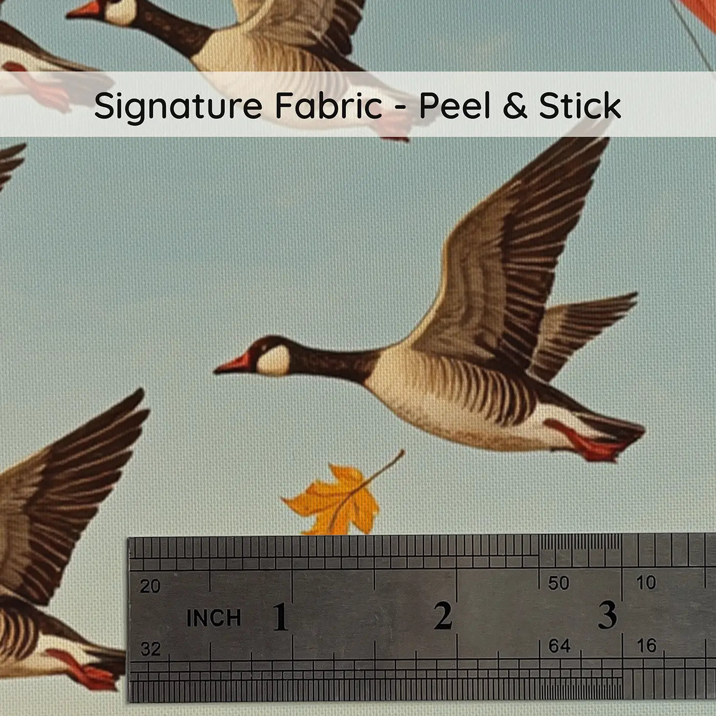 Fabric texture close-up of Geese Formation and Balloon Wallpaper Mural by Whimsy Tots