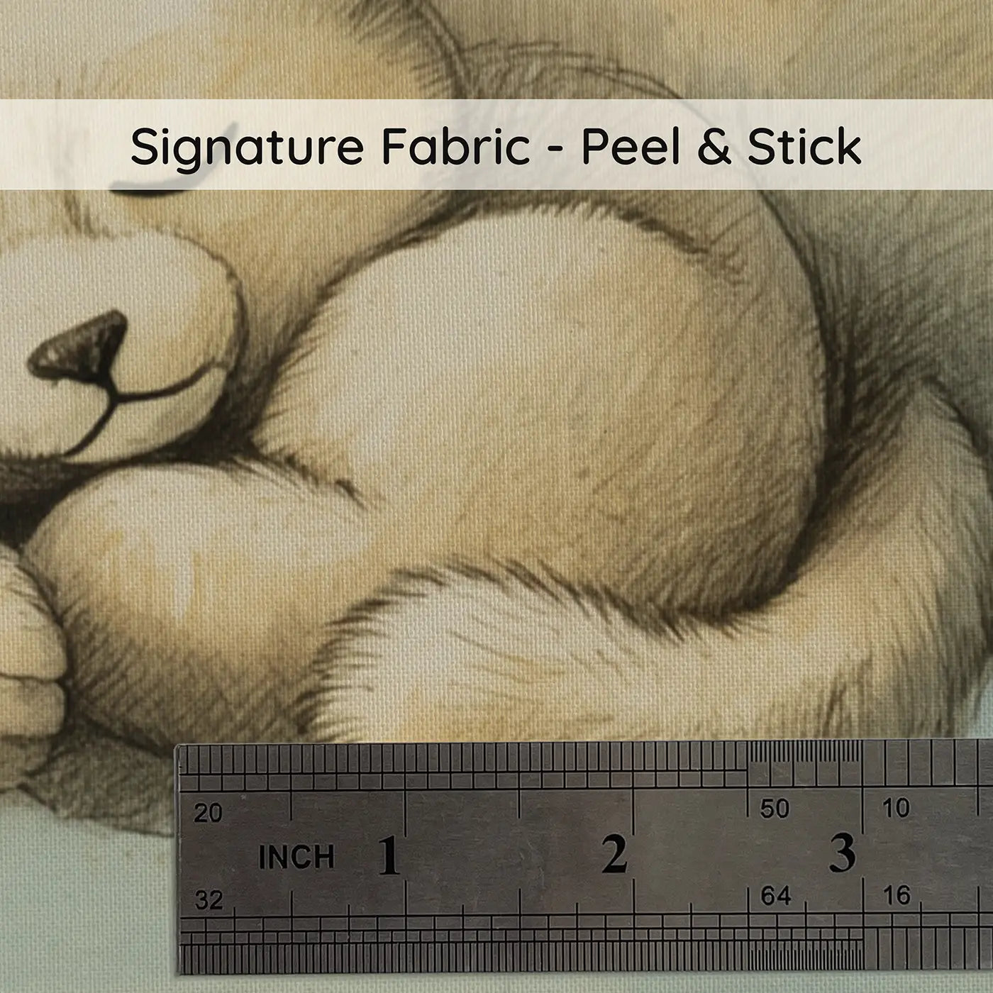 Fabric texture close-up of Sleeping Cloud Animal Sky Wallpaper Mural by Whimsy Tots