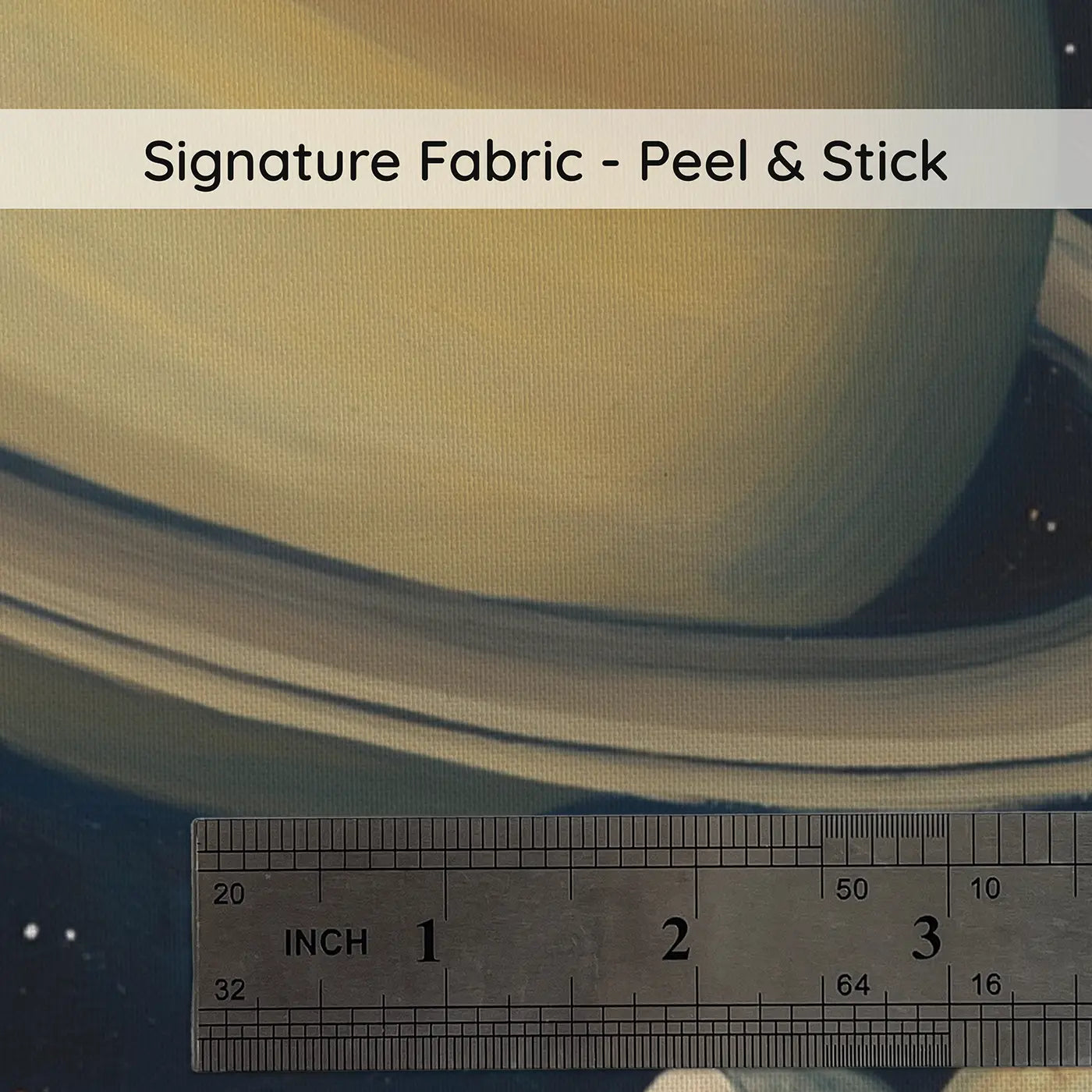 Fabric texture close-up of Friendly Planets Chatting Wallpaper Mural by Whimsy Tots