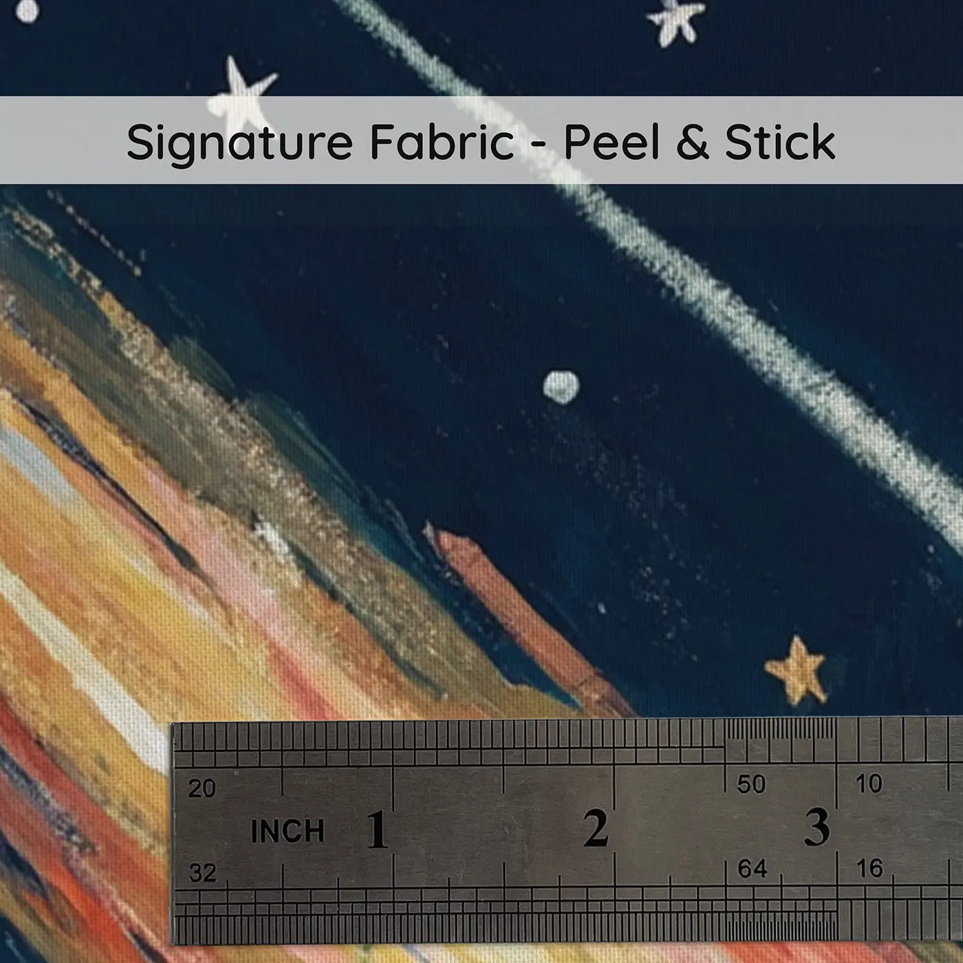 Fabric texture close-up of Comet and Spacecraft Race Wallpaper Mural by Whimsy Tots