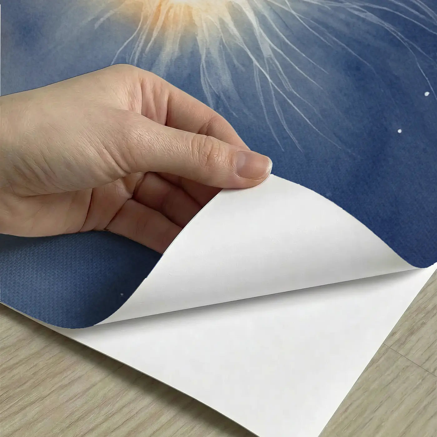 Peel-and-stick detail of Solar Eclipse Panorama Wallpaper Mural by Whimsy Tots