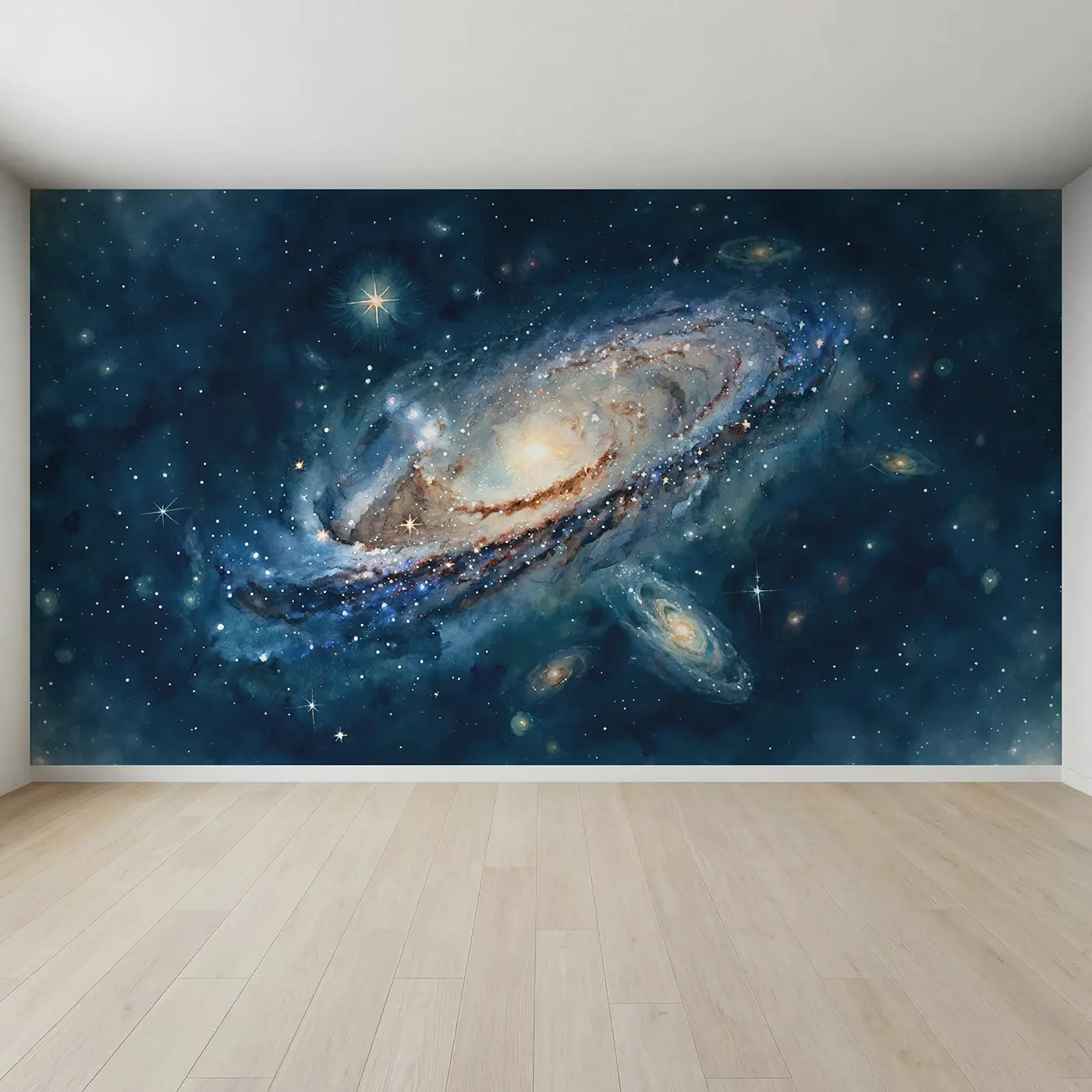 Full view of Face On Spiral Galaxy Wallpaper Mural by Whimsy Tots