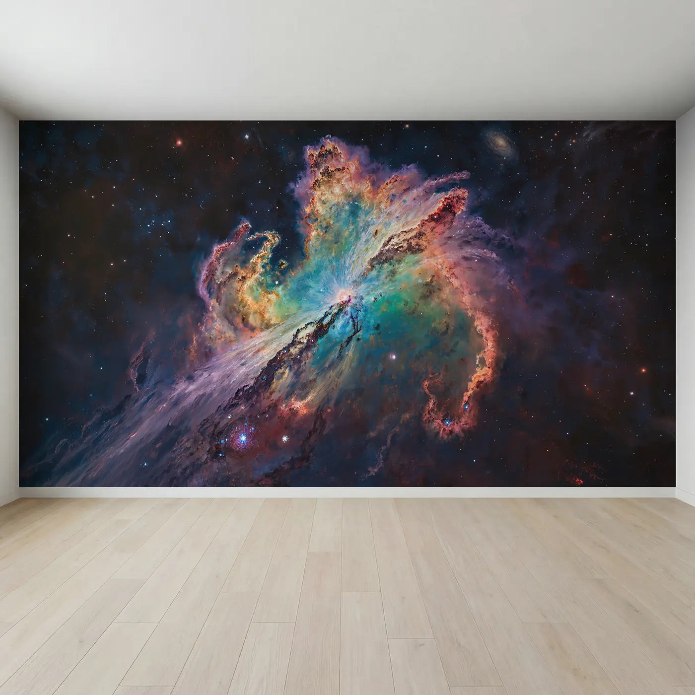 Full view of Supernova Remnant Cosmic Glow Wallpaper Mural by Whimsy Tots