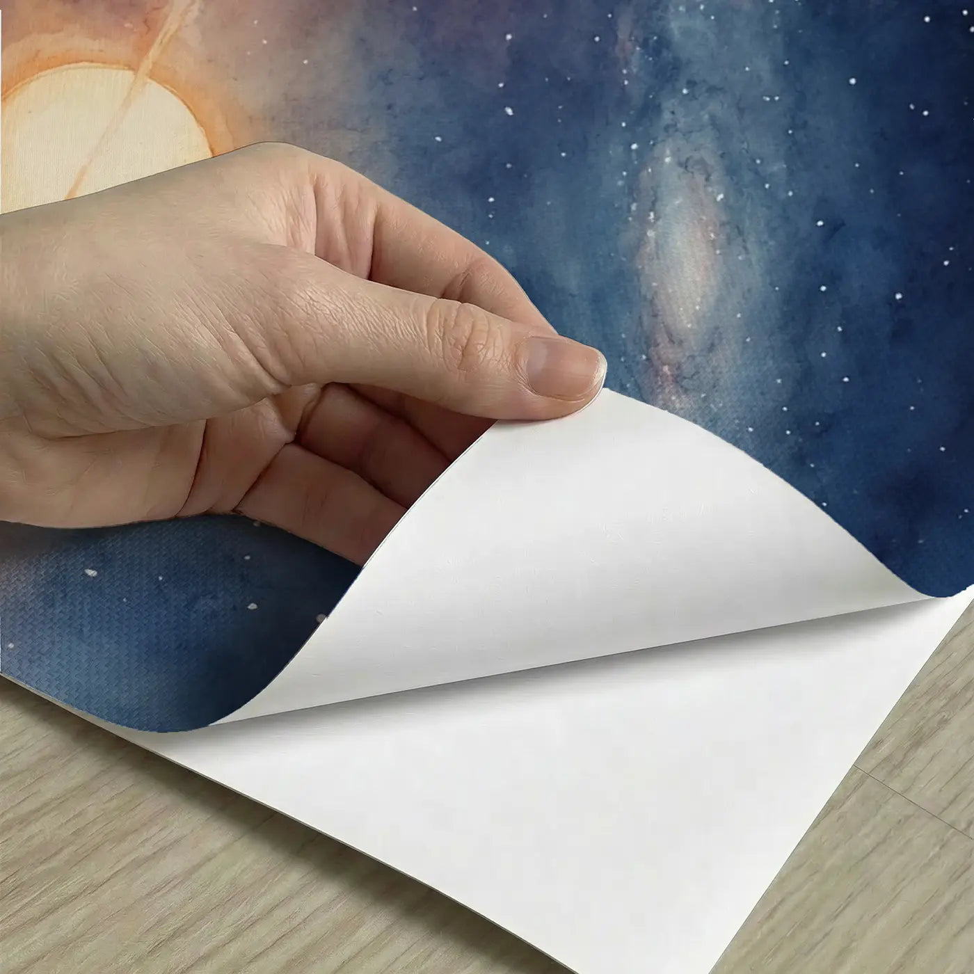 Peel-and-stick detail of Binary Star System Cosmos Wallpaper Mural by Whimsy Tots