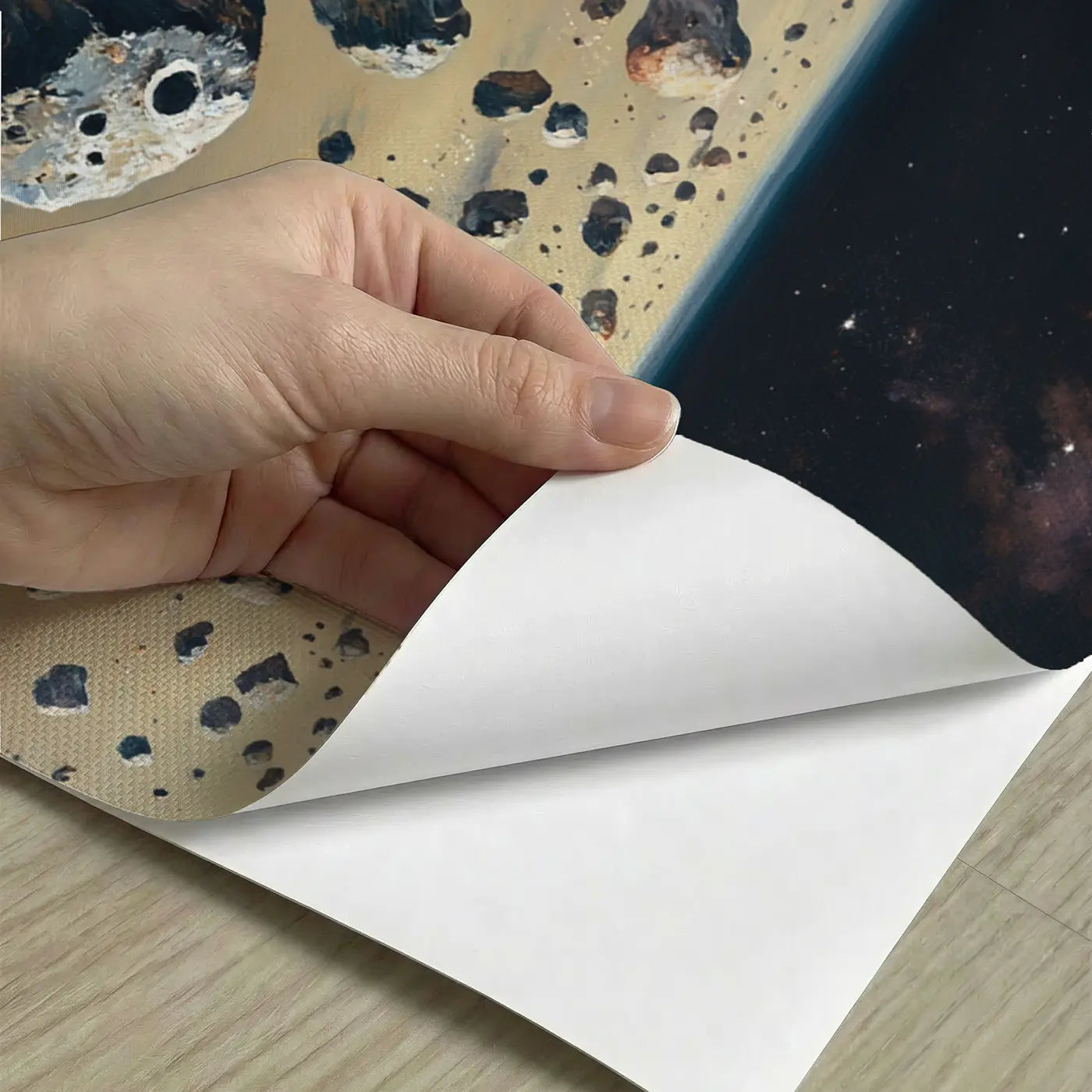 Peel-and-stick detail of Asteroid Belt Between Planets Wallpaper Mural by Whimsy Tots