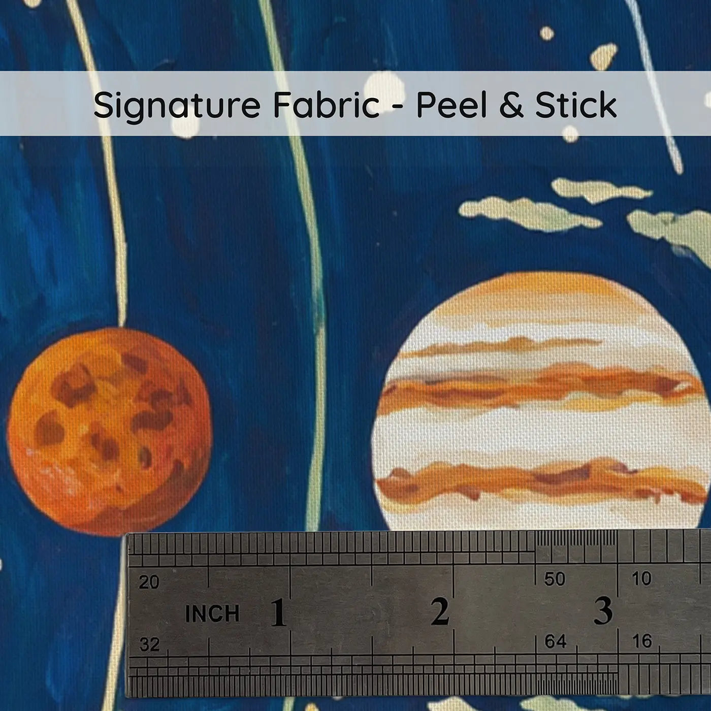 Fabric texture close-up of Solar System Orbit Map Wallpaper Mural by Whimsy Tots