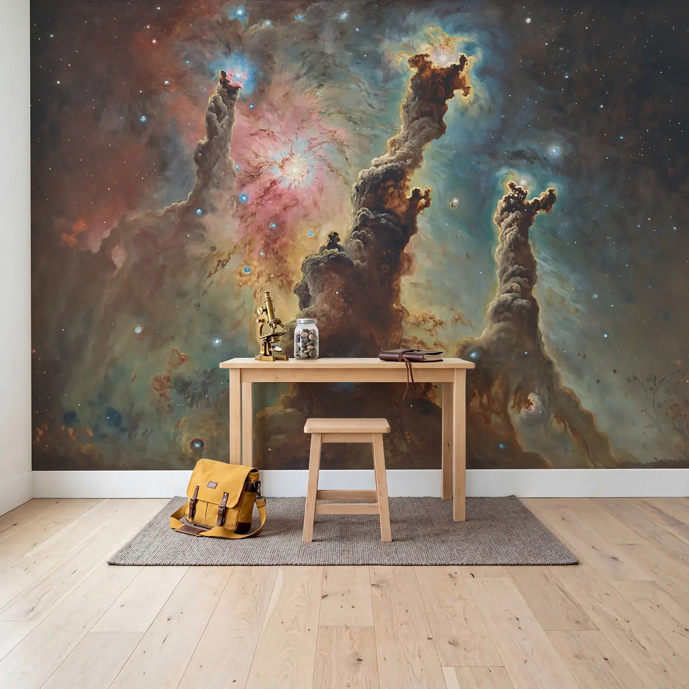 Stellar Nursery Nebula Wallpaper Mural in playroom setting by Whimsy Tots