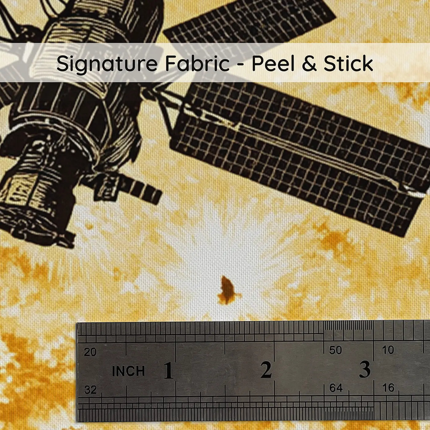 Fabric texture close-up of Space Station Sun Transit Wallpaper Mural by Whimsy Tots