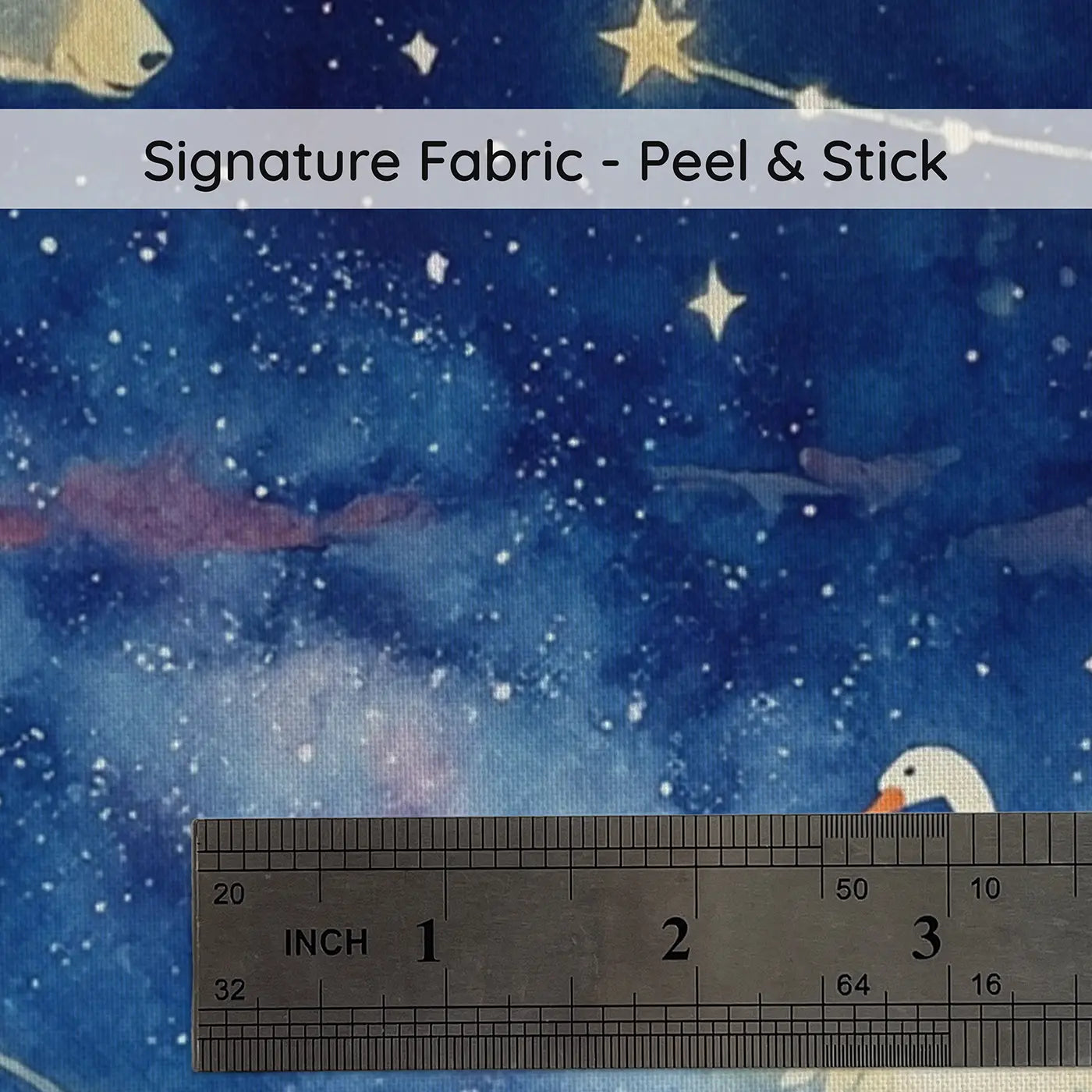 Fabric texture close-up of Living Constellation Night Sky Wallpaper Mural by Whimsy Tots