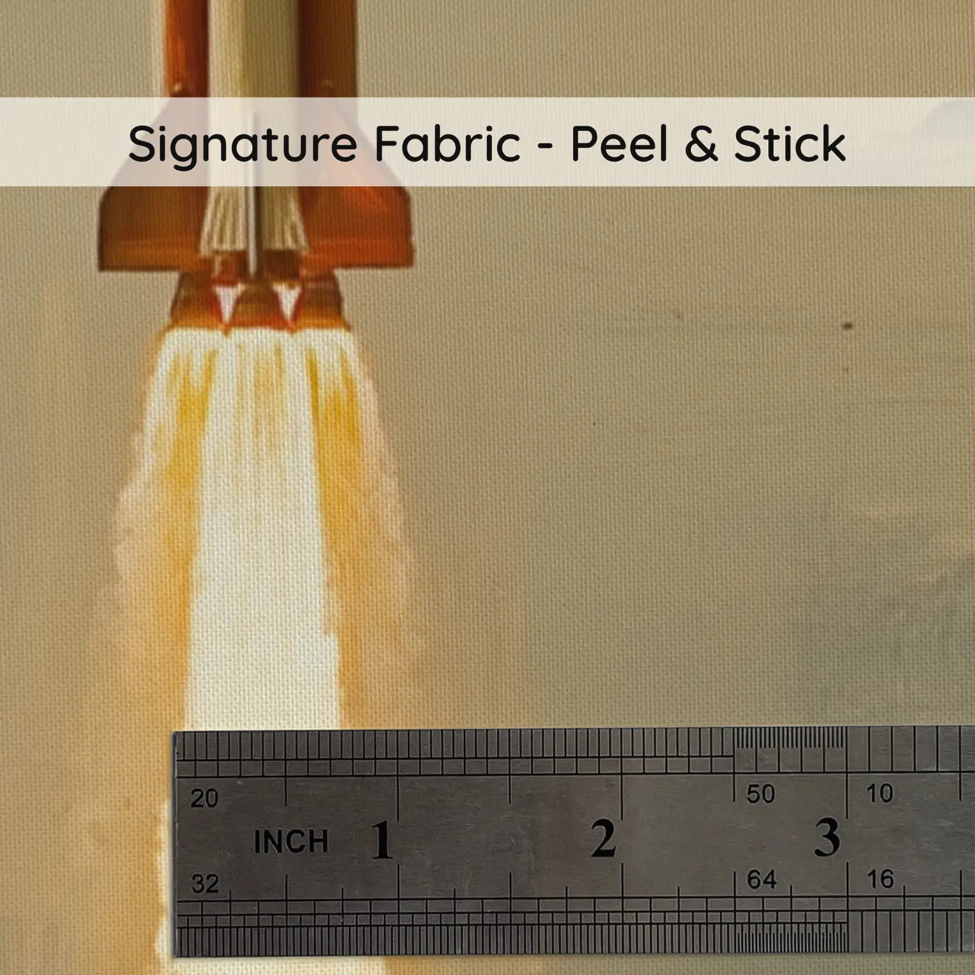 Fabric texture close-up of Rocket Launch Cloud Break Wallpaper Mural by Whimsy Tots