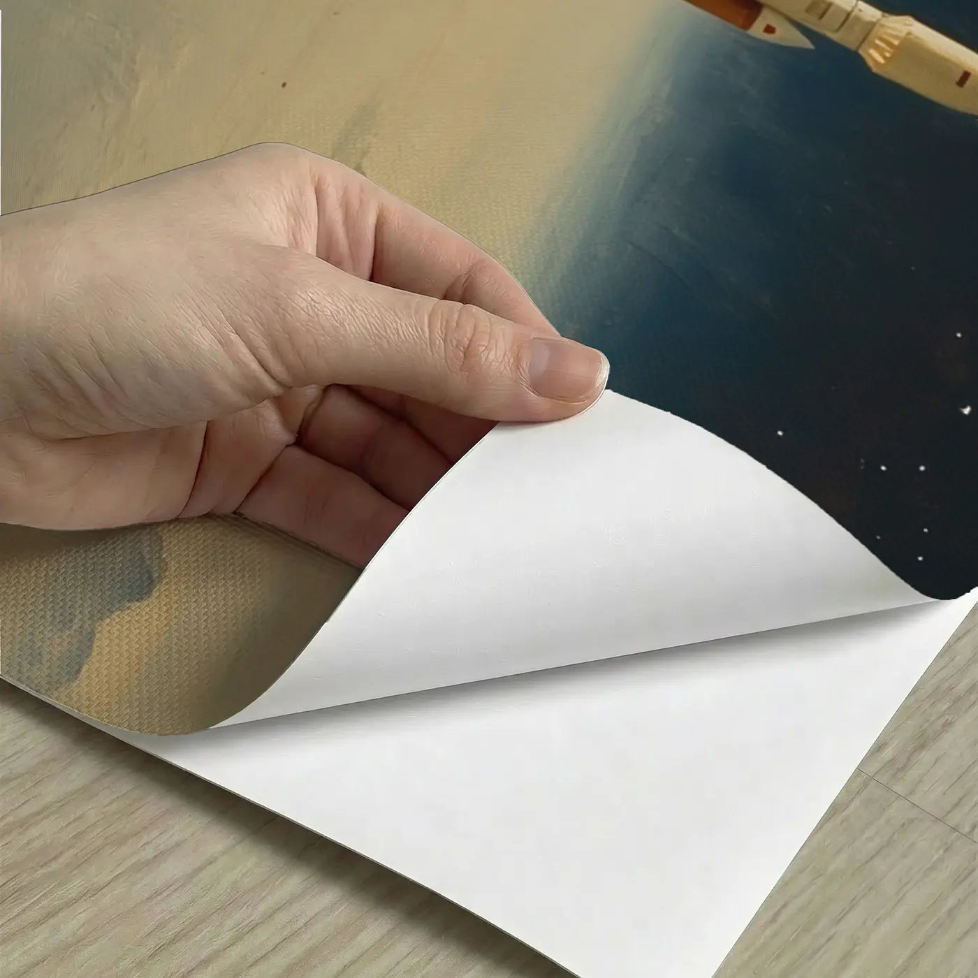 Peel-and-stick detail of Rocket Launch Cloud Break Wallpaper Mural by Whimsy Tots