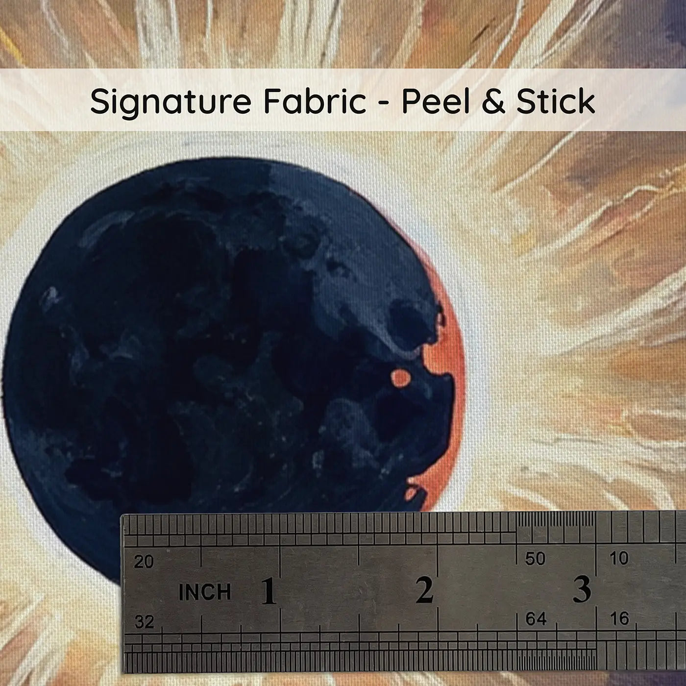 Fabric texture close-up of Total Eclipse Sun Corona Wallpaper Mural by Whimsy Tots