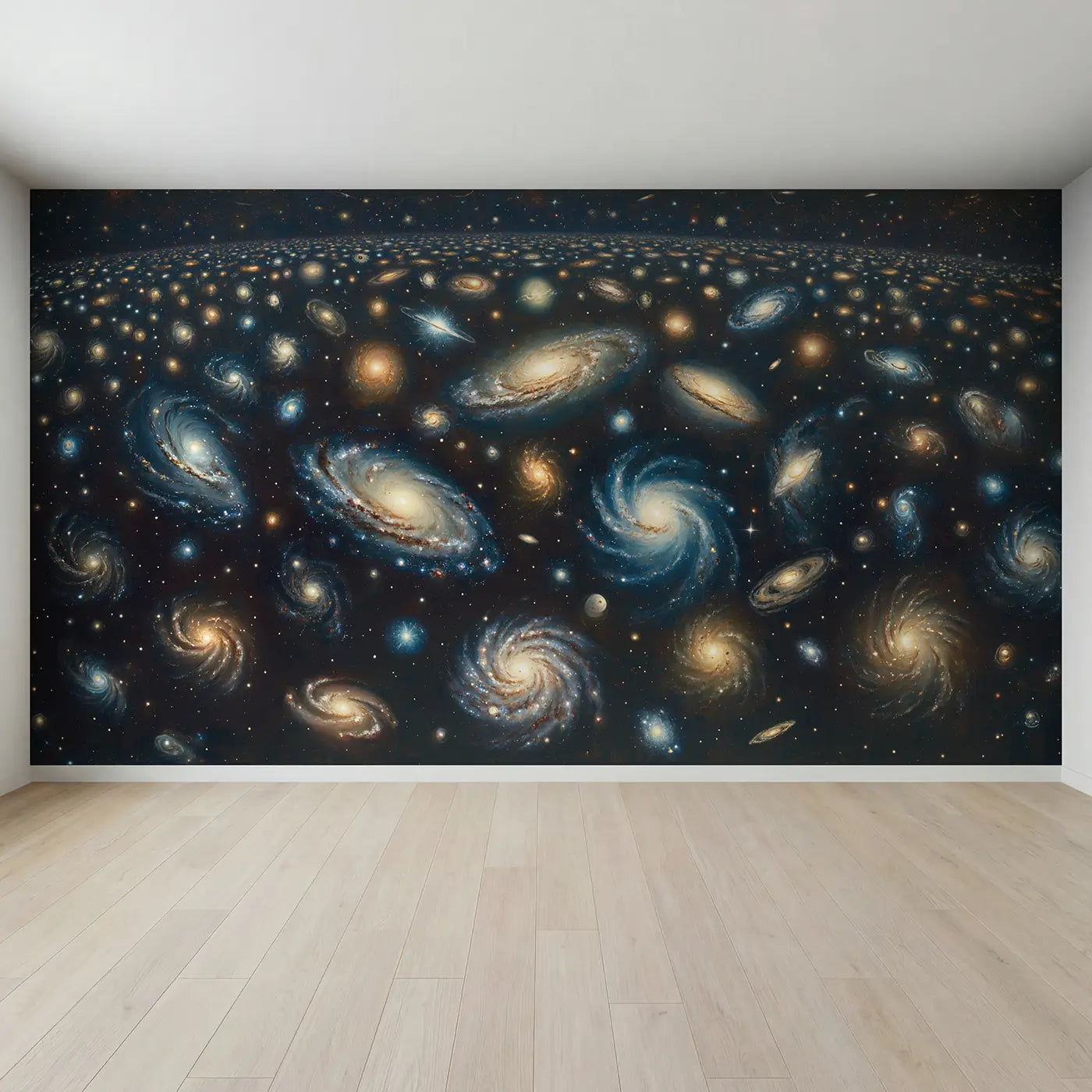 Full view of Galaxy Cluster Deep Space Panorama Wallpaper Mural by Whimsy Tots