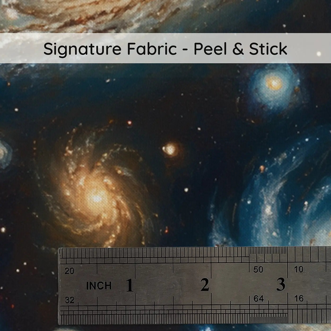 Fabric texture close-up of Galaxy Cluster Deep Space Panorama Wallpaper Mural by Whimsy Tots