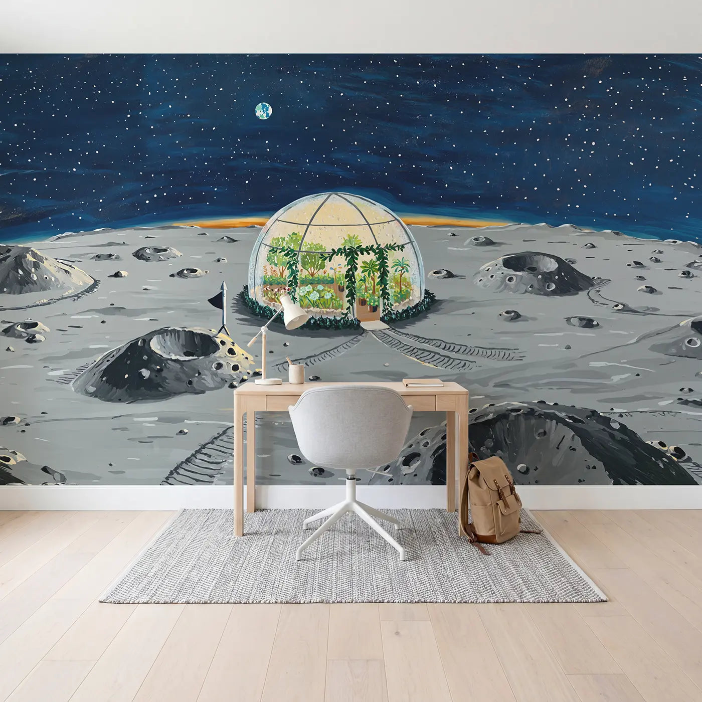Moon Garden Dome Wallpaper Mural in playroom setting by Whimsy Tots