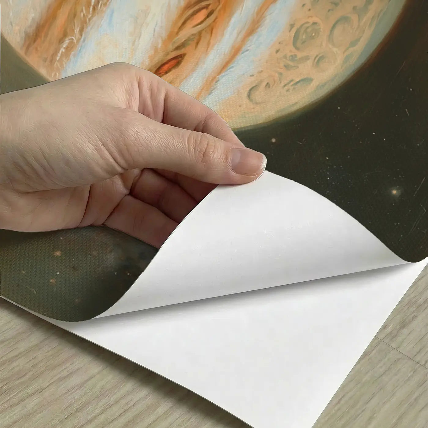 Peel-and-stick detail of Jupiter Great Red Spot Wallpaper Mural by Whimsy Tots