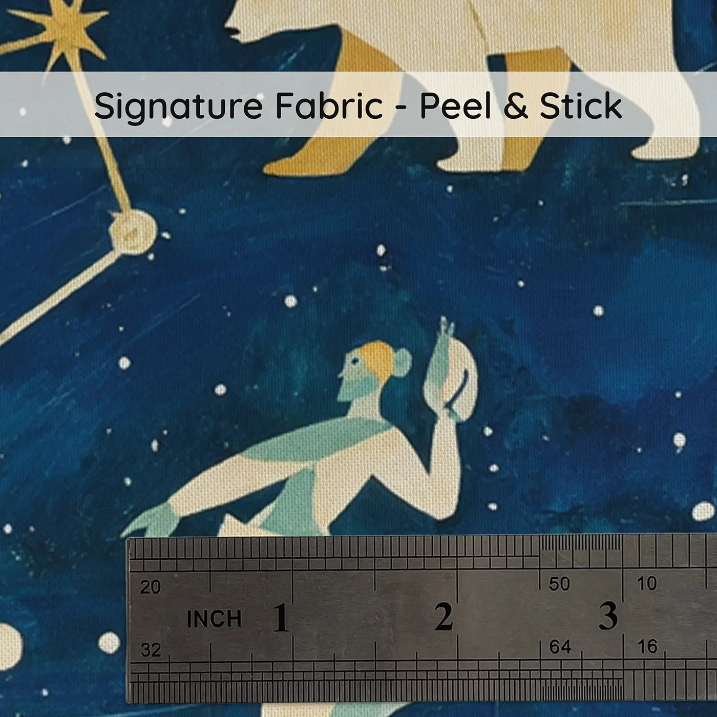 Fabric texture close-up of Illustrated Star Map Wallpaper Mural by Whimsy Tots