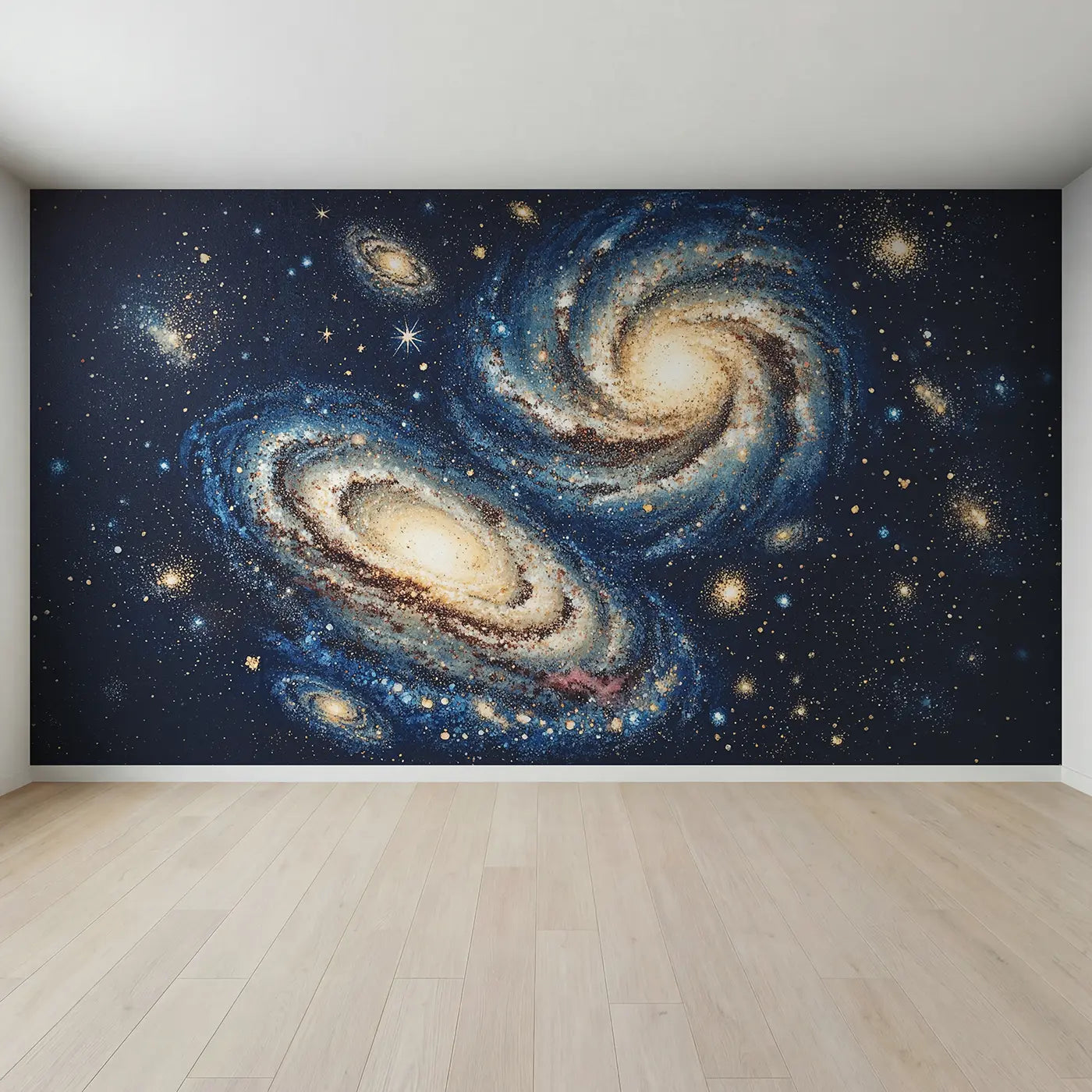 Full view of Spiral Galaxy Core Wallpaper Mural by Whimsy Tots