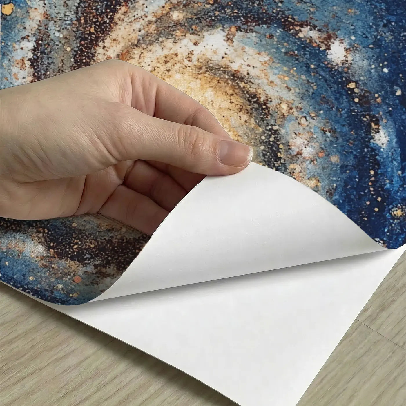 Peel-and-stick detail of Spiral Galaxy Core Wallpaper Mural by Whimsy Tots
