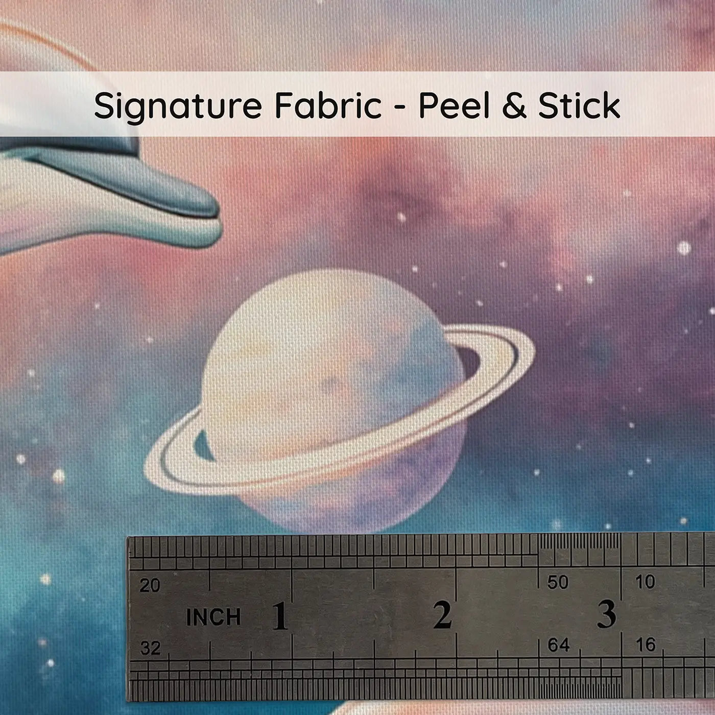 Fabric texture close-up of Cosmic Dolphin Nebula Wallpaper Mural by Whimsy Tots