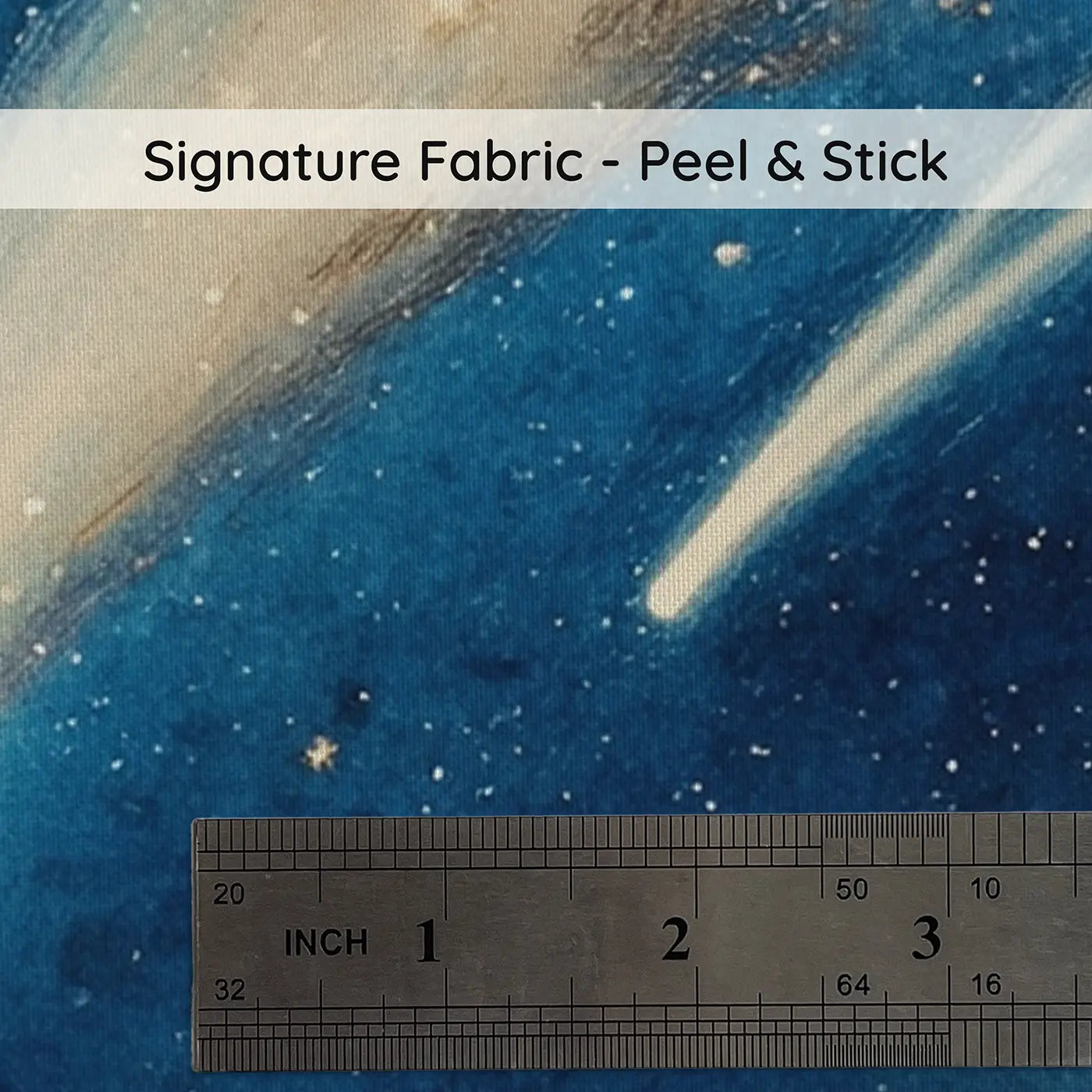 Fabric texture close-up of Comet Crossing Night Sky Wallpaper Mural by Whimsy Tots