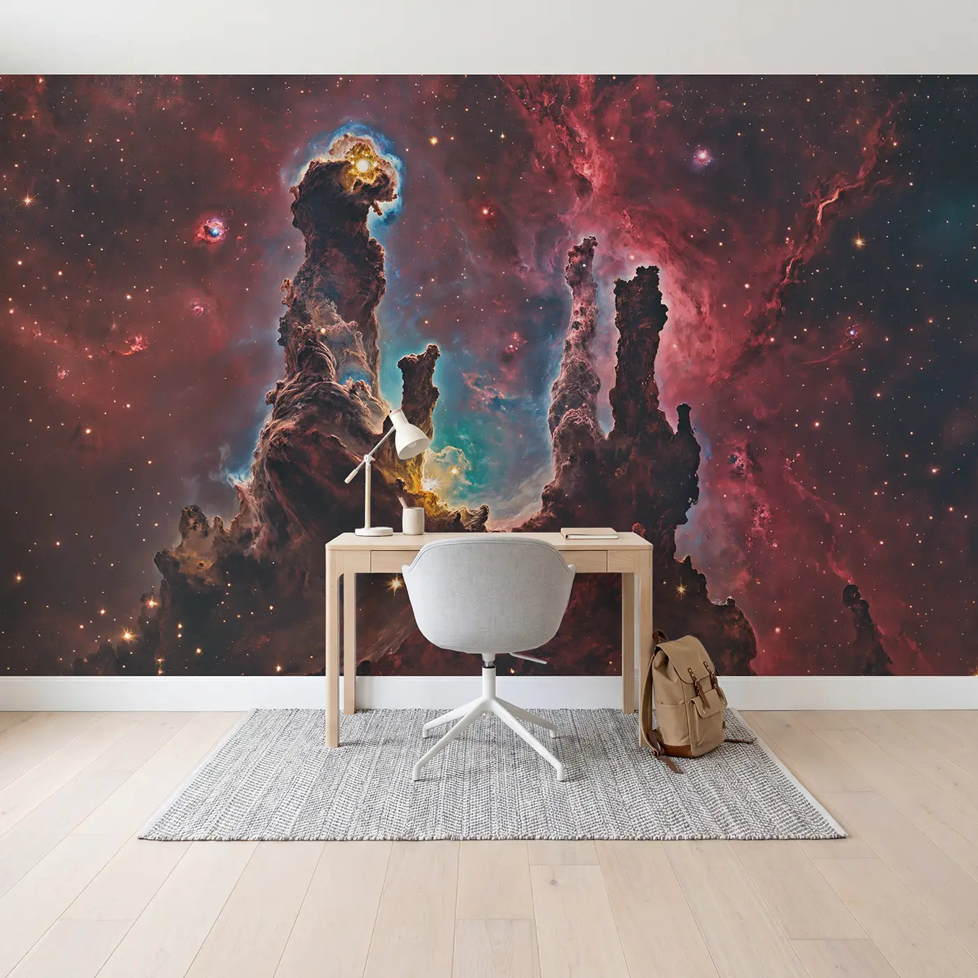 Jewel Nebula Cathedral Wallpaper Mural in playroom setting by Whimsy Tots