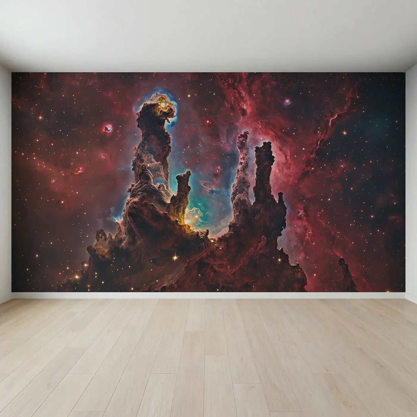 Full view of Jewel Nebula Cathedral Wallpaper Mural by Whimsy Tots