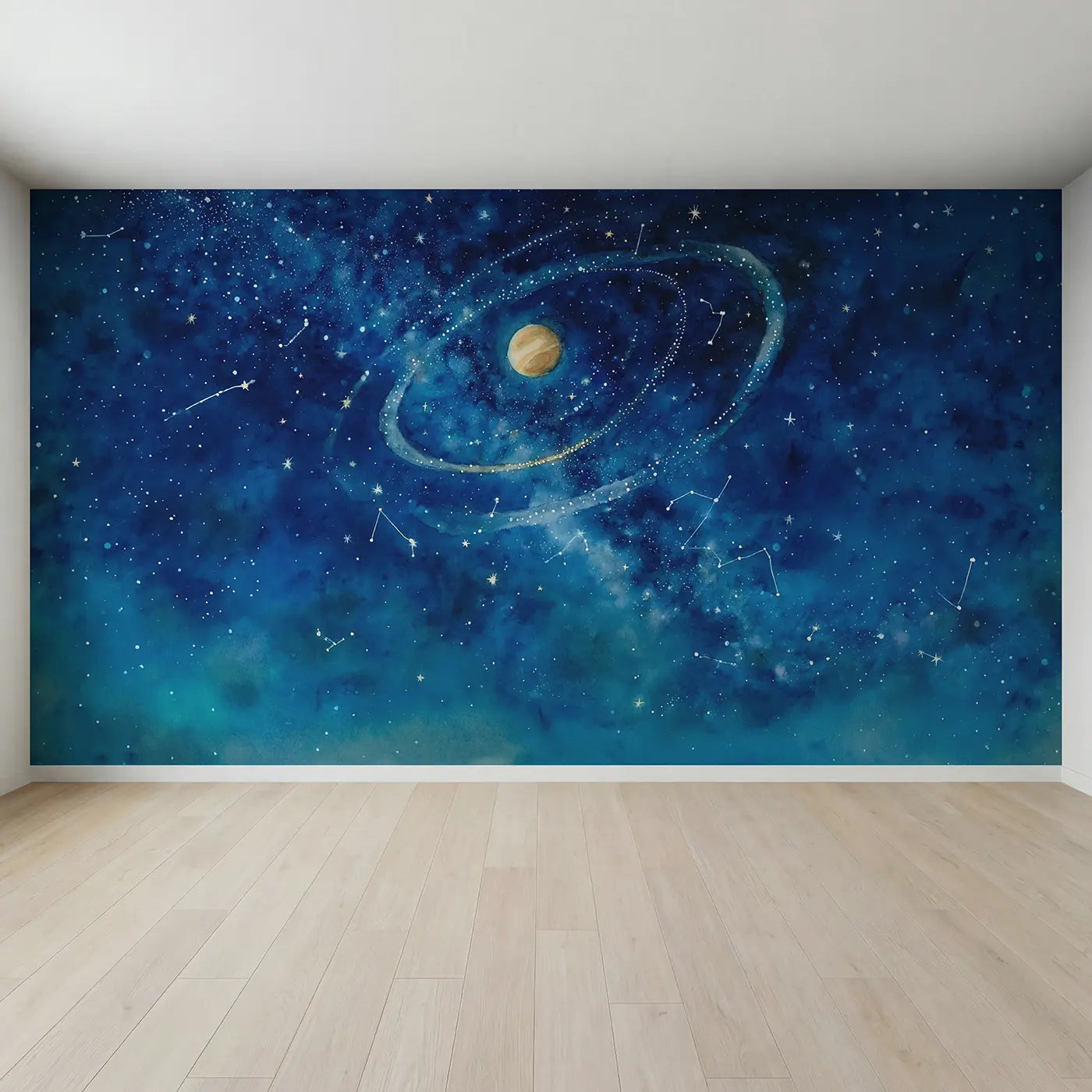 Full view of Starfield Planet Path Wallpaper Mural by Whimsy Tots