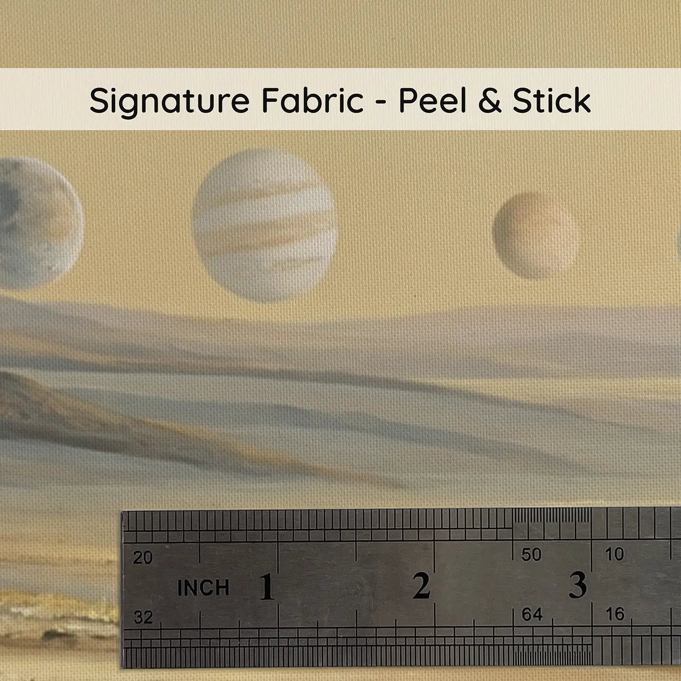 Fabric texture close-up of Planetary Alignment Dawn Sky Wallpaper Mural by Whimsy Tots