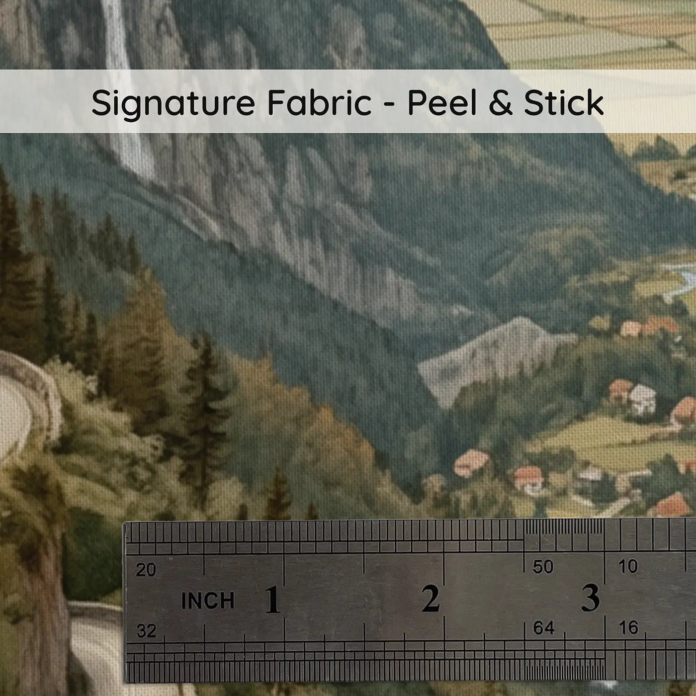 Fabric texture close-up of Mountain Hairpin Road Wallpaper Mural by Whimsy Tots