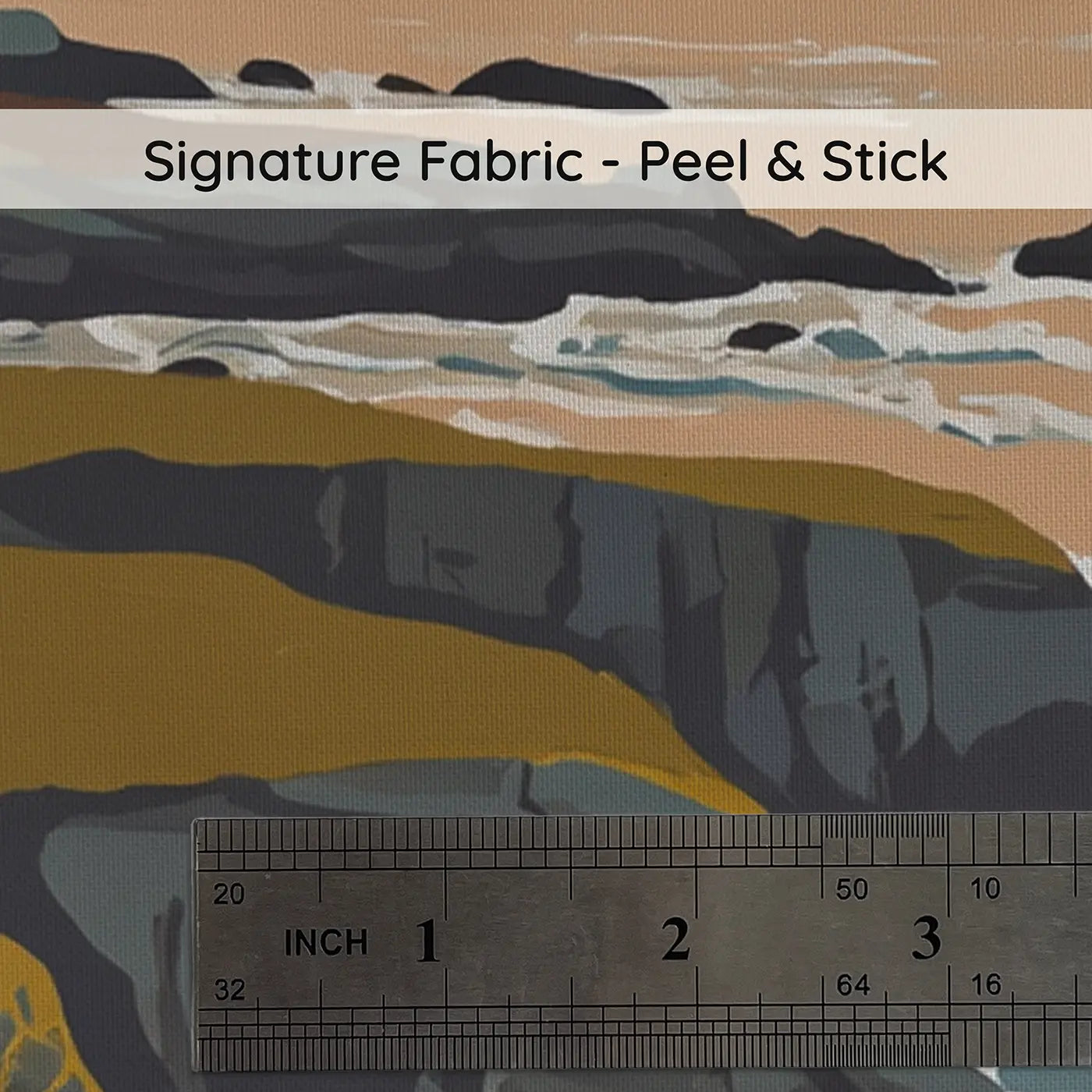 Fabric texture close-up of Coastal Lighthouse Road Wallpaper Mural by Whimsy Tots
