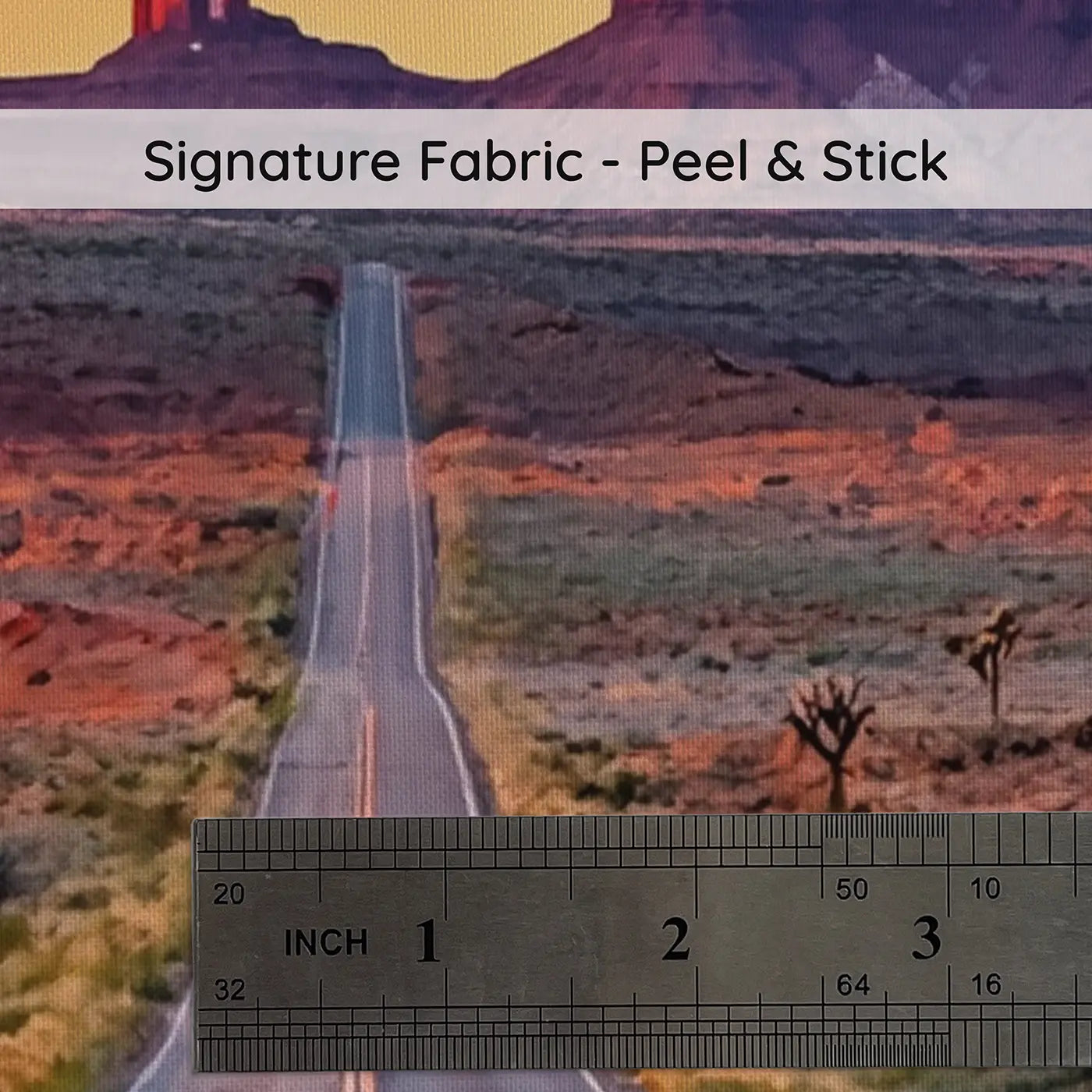 Fabric texture close-up of Desert Highway to Buttes Wallpaper Mural by Whimsy Tots