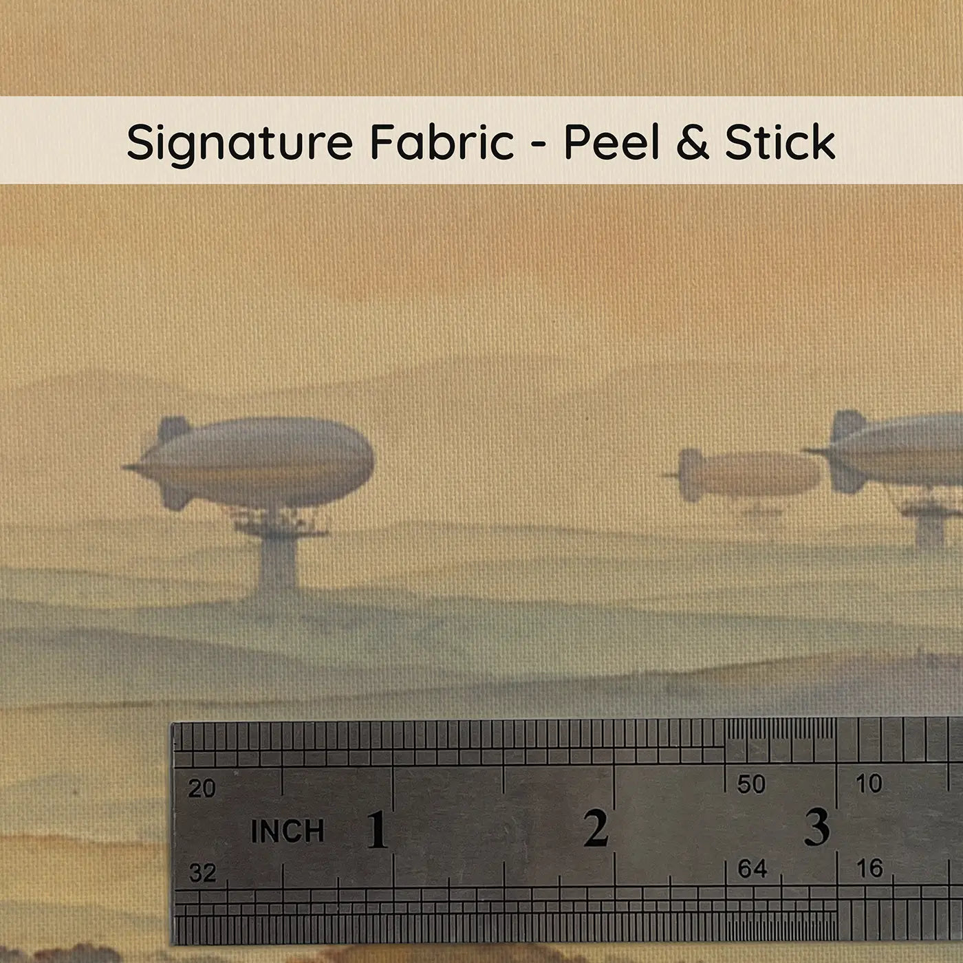 Fabric texture close-up of Vintage Airship Mooring Tower Wallpaper Mural by Whimsy Tots