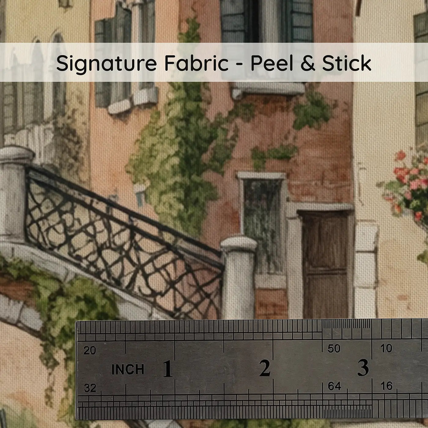 Fabric texture close-up of Venice Canal Gondola Wallpaper Mural by Whimsy Tots