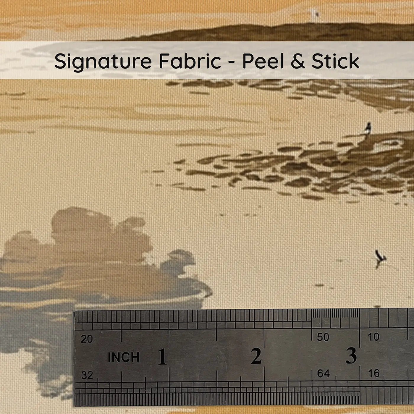 Fabric texture close-up of Sunset Tidal Flats Wallpaper Mural by Whimsy Tots