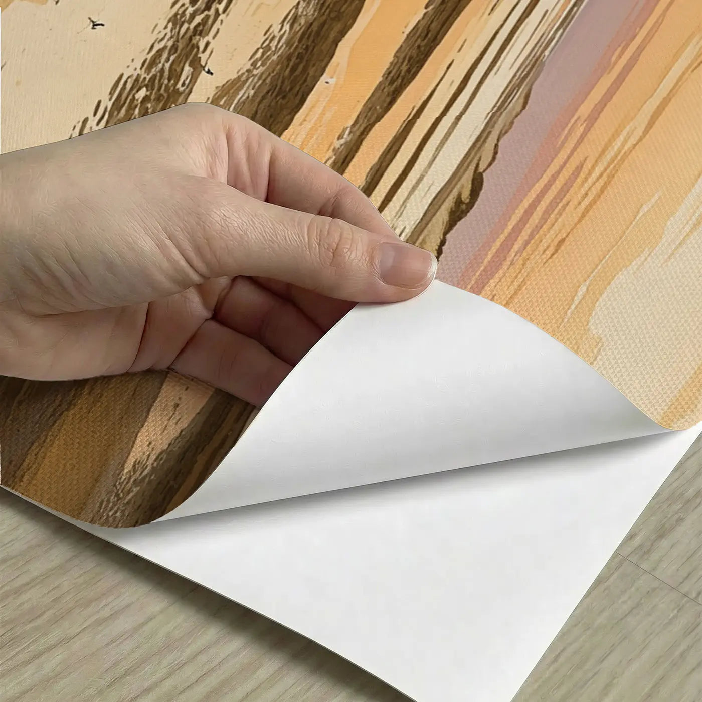 Peel-and-stick detail of Sunset Tidal Flats Wallpaper Mural by Whimsy Tots