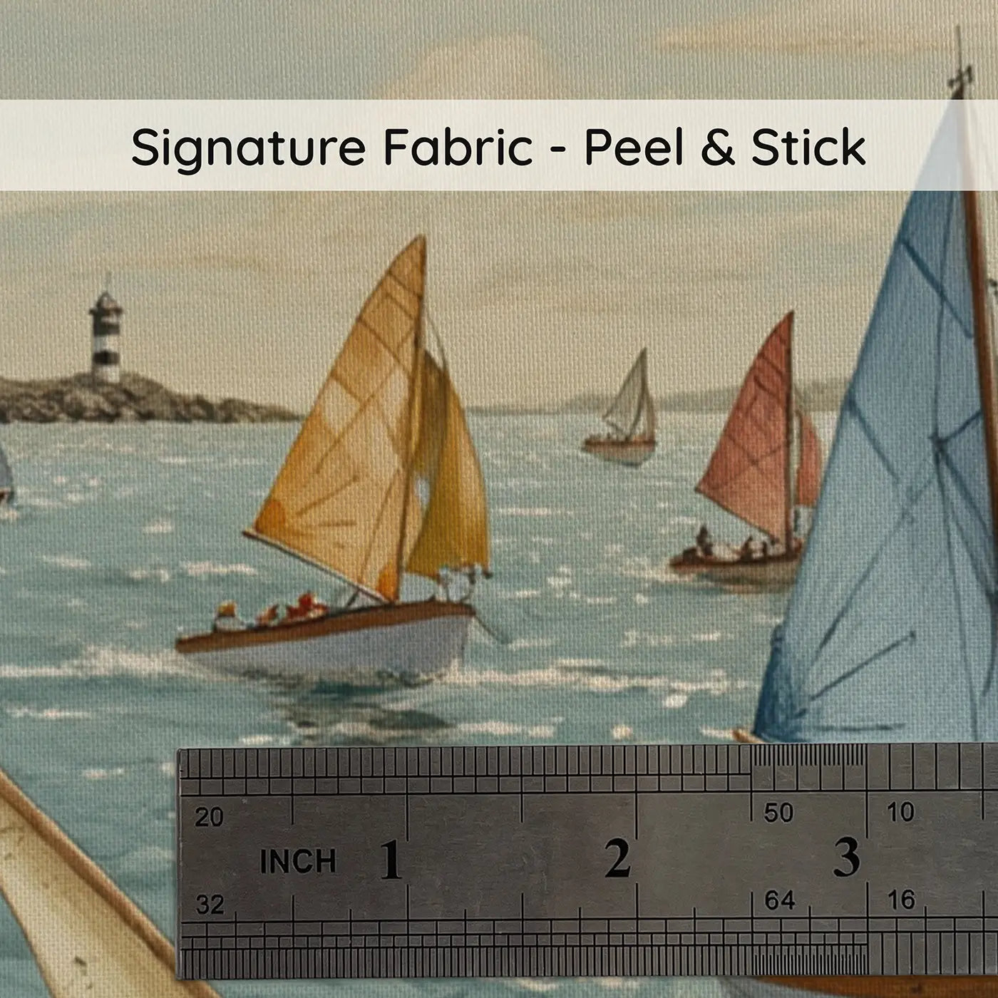 Fabric texture close-up of Sailboat Spinnaker Race Wallpaper Mural by Whimsy Tots
