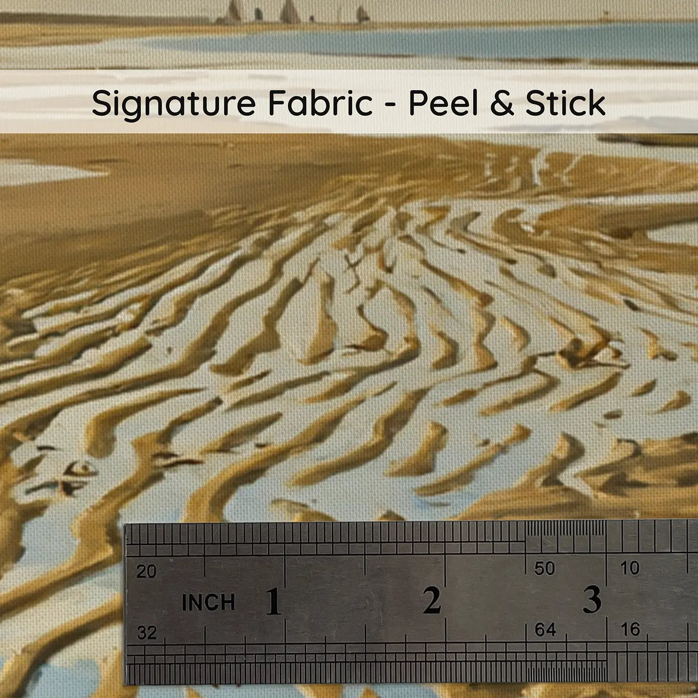 Fabric texture close-up of Low Tide Sand Patterns Wallpaper Mural by Whimsy Tots