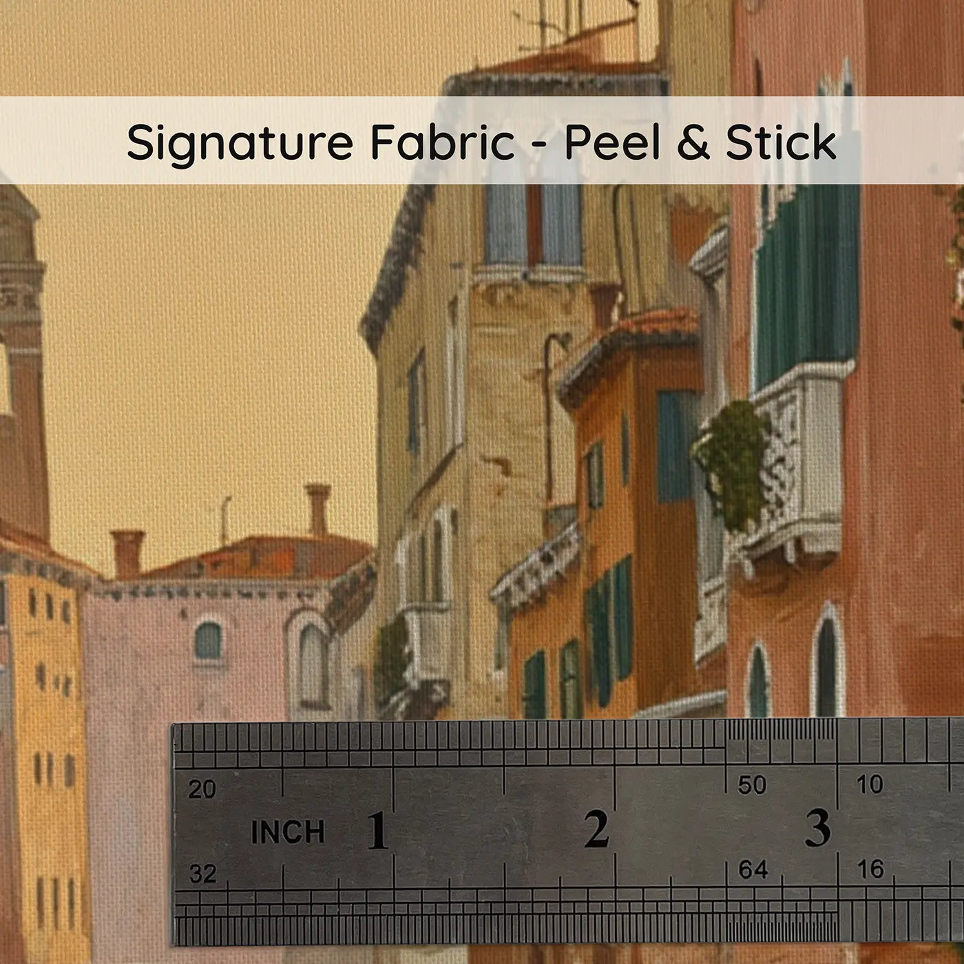Fabric texture close-up of Canal City Gondola Afternoon Wallpaper Mural by Whimsy Tots
