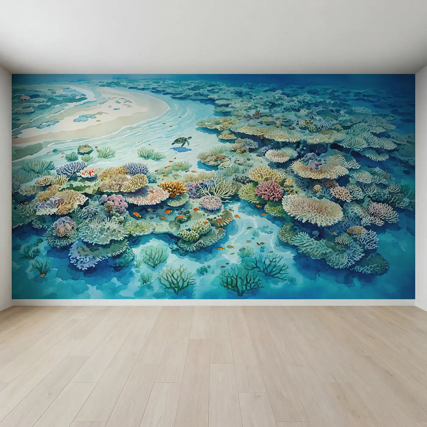 Full view of Crystal Reef Shallows Wallpaper Mural by Whimsy Tots