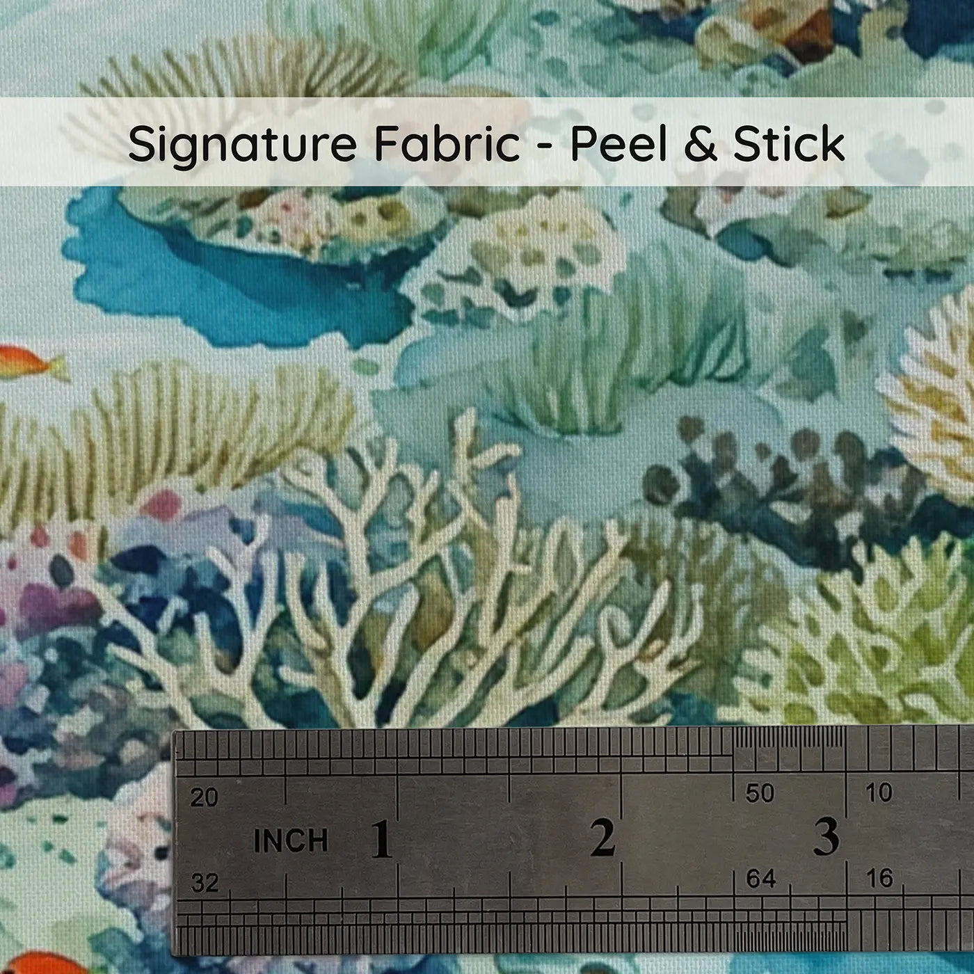 Fabric texture close-up of Crystal Reef Shallows Wallpaper Mural by Whimsy Tots