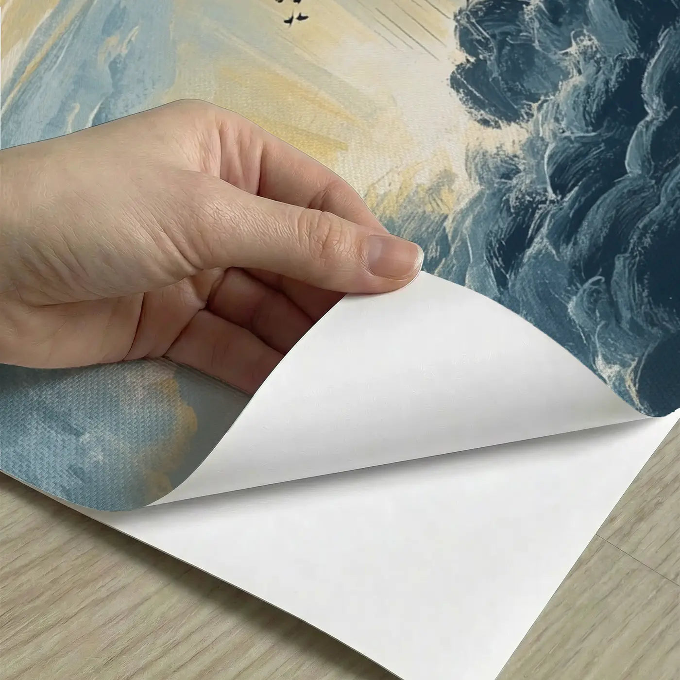 Peel-and-stick detail of Ocean Storm Passing Wallpaper Mural by Whimsy Tots