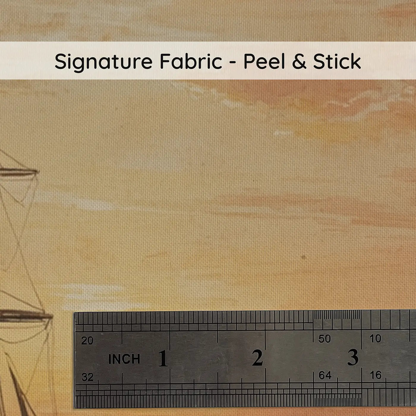 Fabric texture close-up of Sunset Sailing Ship Wallpaper Mural by Whimsy Tots
