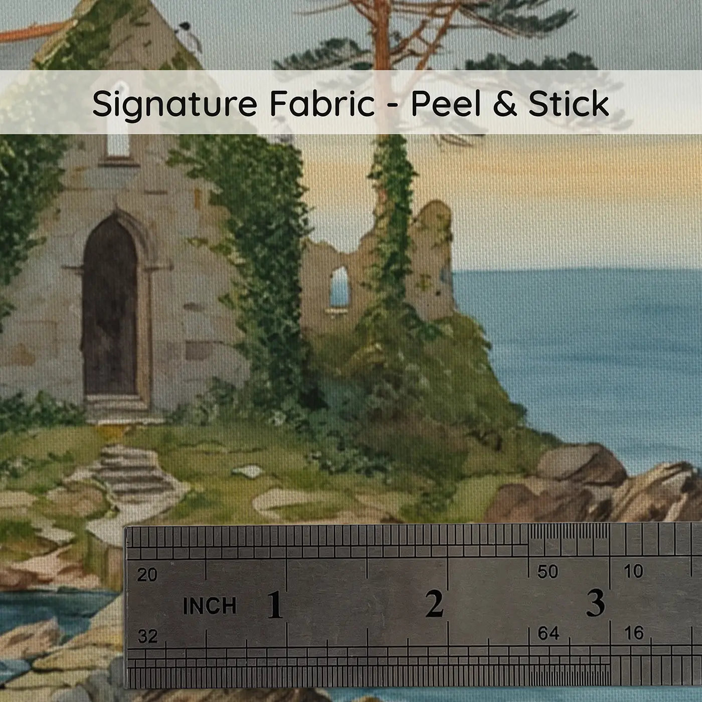 Fabric texture close-up of Tidal Island Causeway Wallpaper Mural by Whimsy Tots