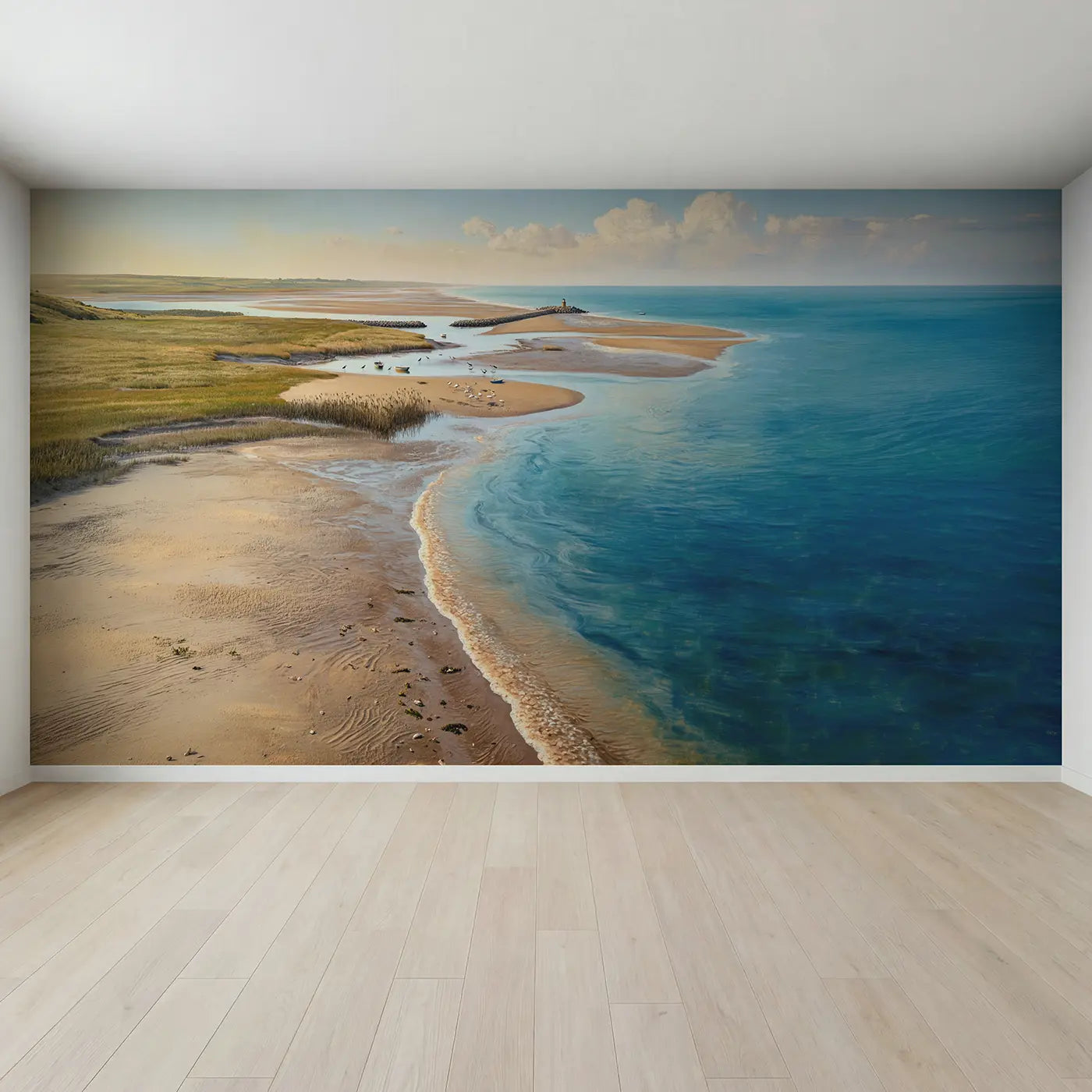 Full view of River Estuary Meeting Waters Wallpaper Mural by Whimsy Tots