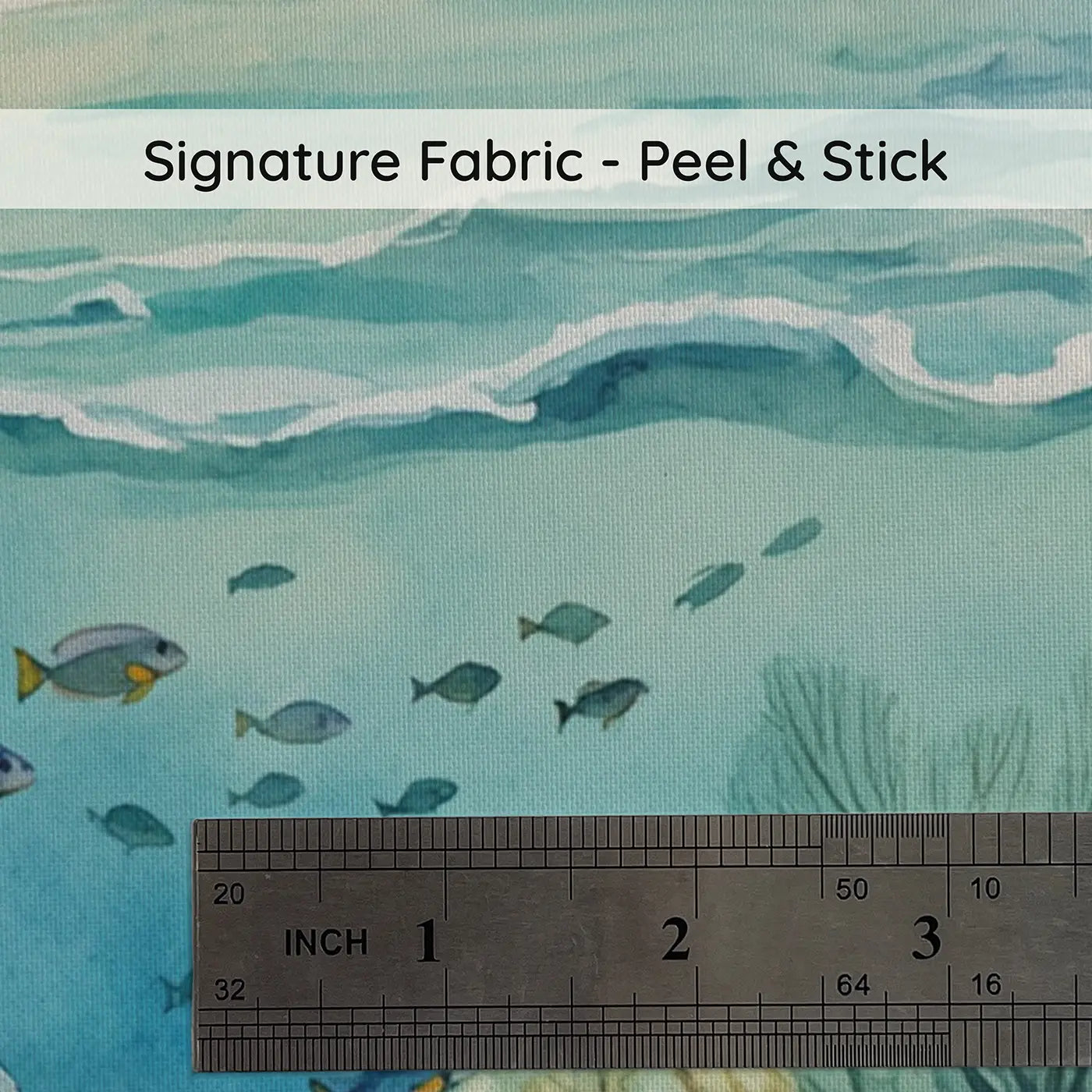 Fabric texture close-up of Island Reef Split View Wallpaper Mural by Whimsy Tots