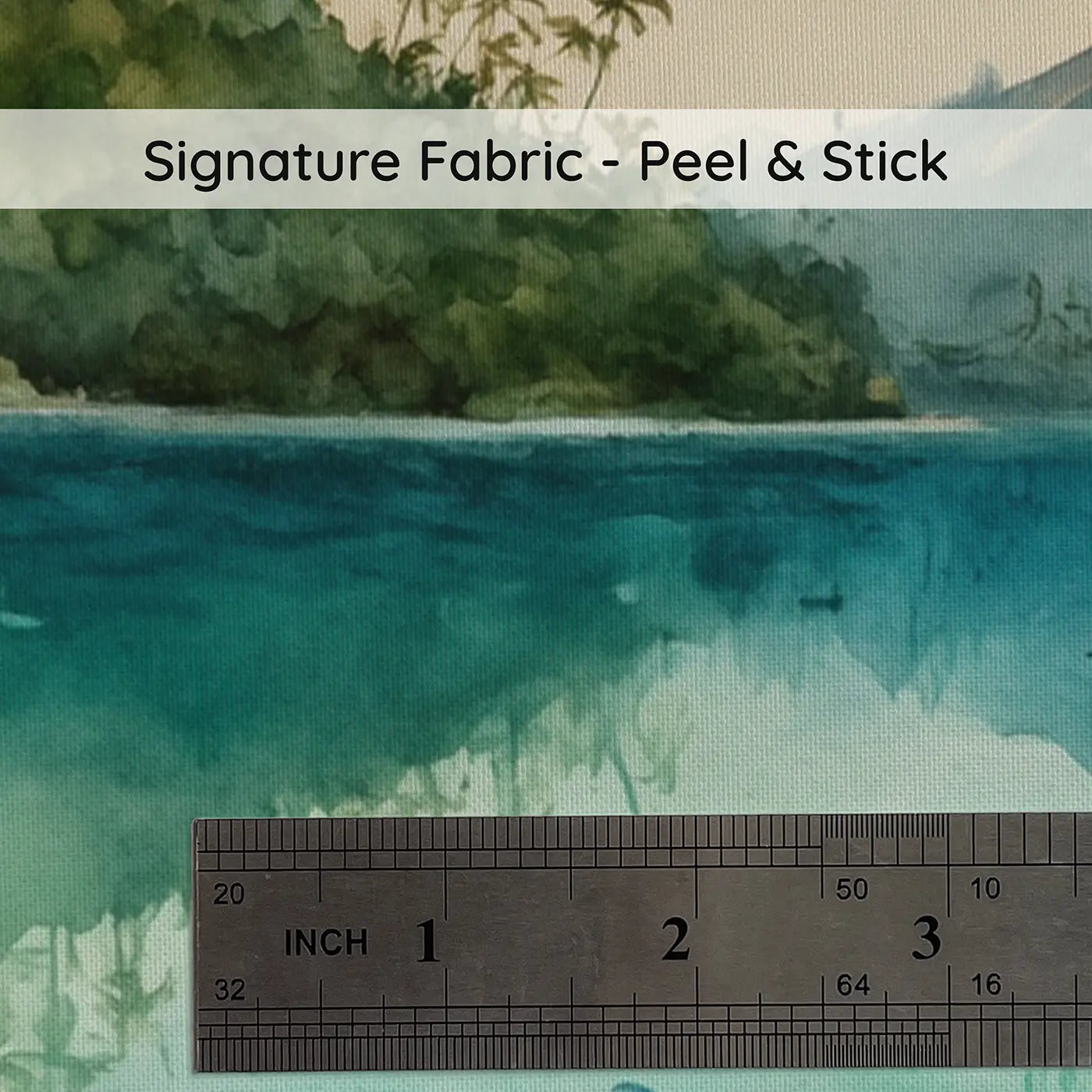 Fabric texture close-up of Tropical Lagoon Paradise Wallpaper Mural by Whimsy Tots